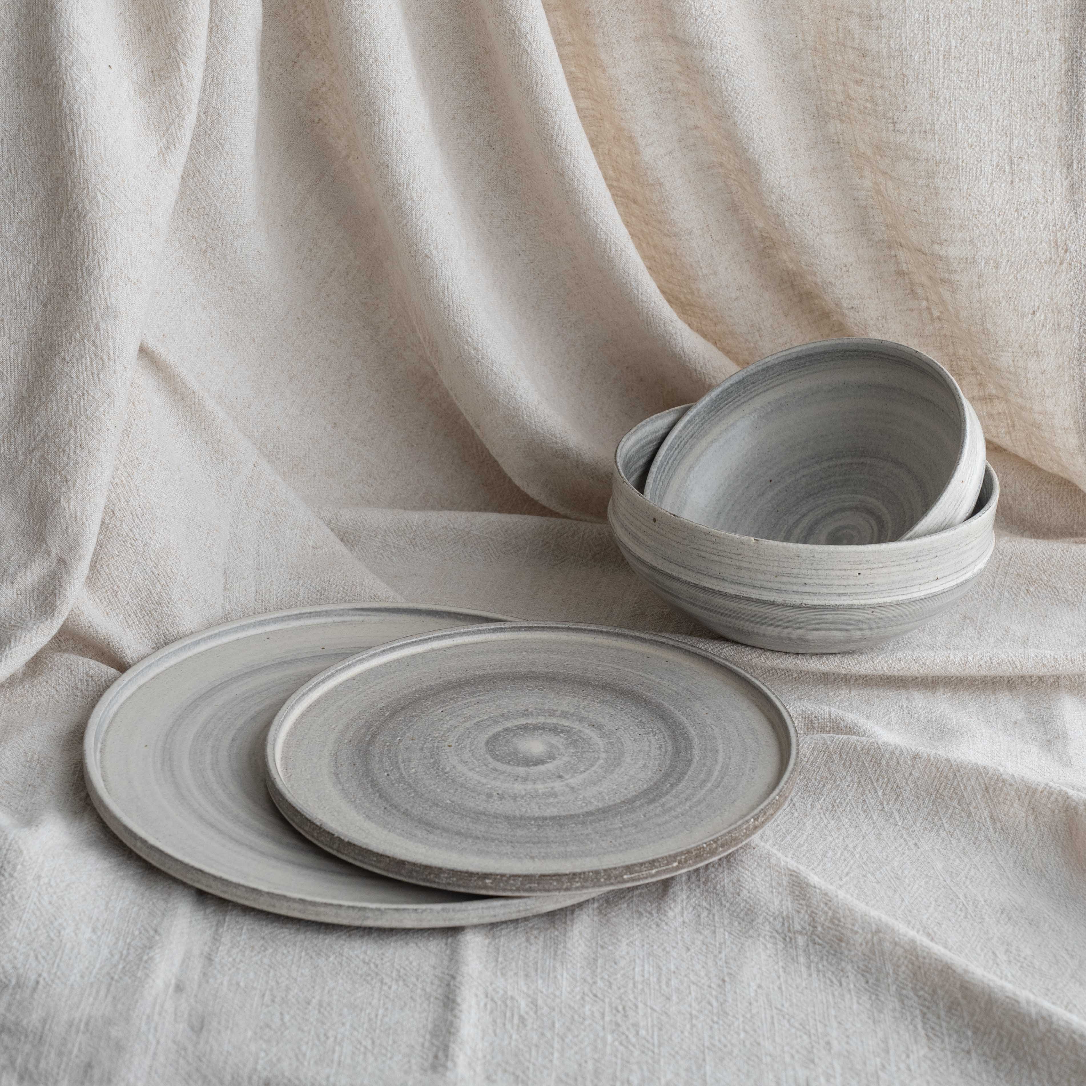 Claycore White Terracotta Dinner Set for 1