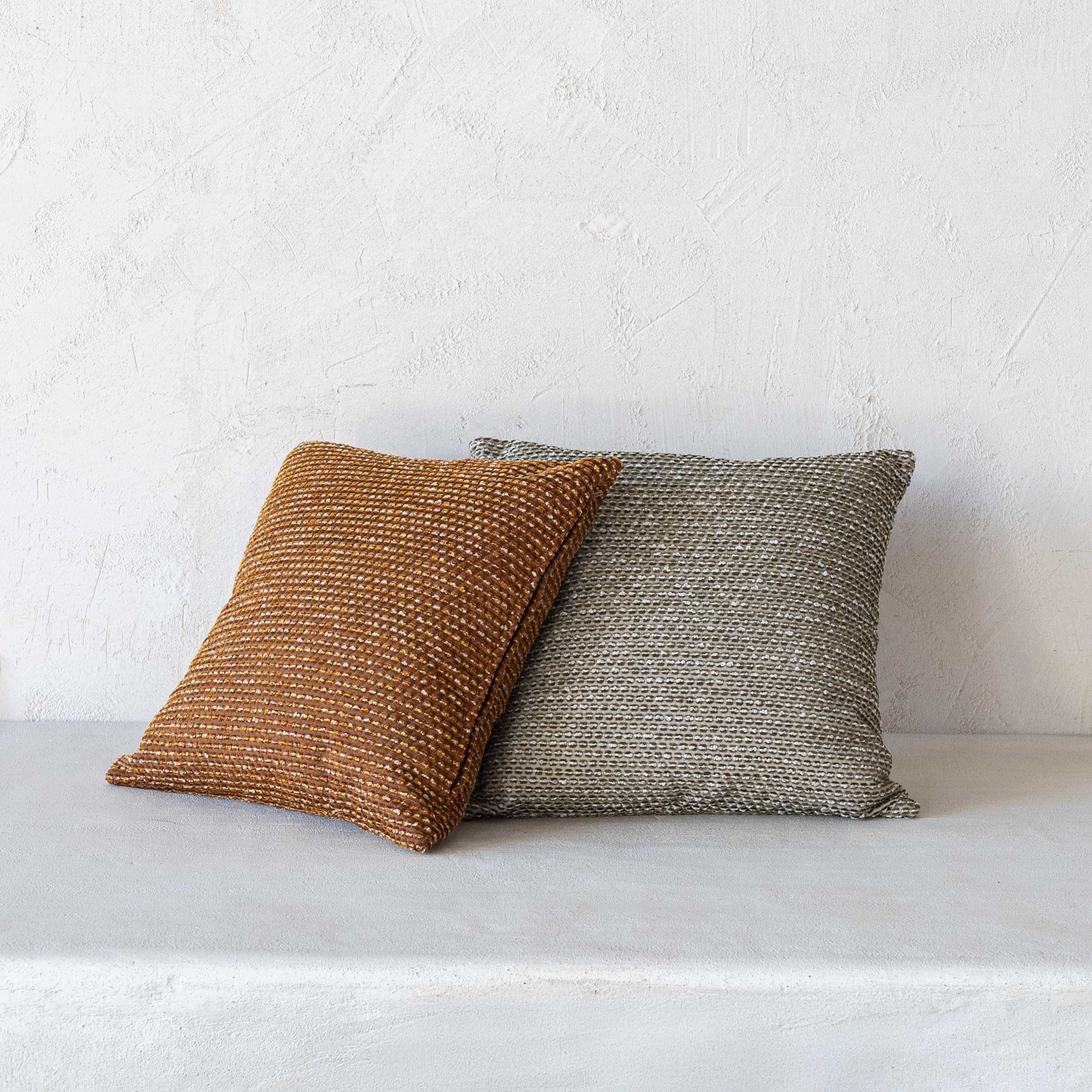 Arlo Woven Textured Cushion Cover – Brown