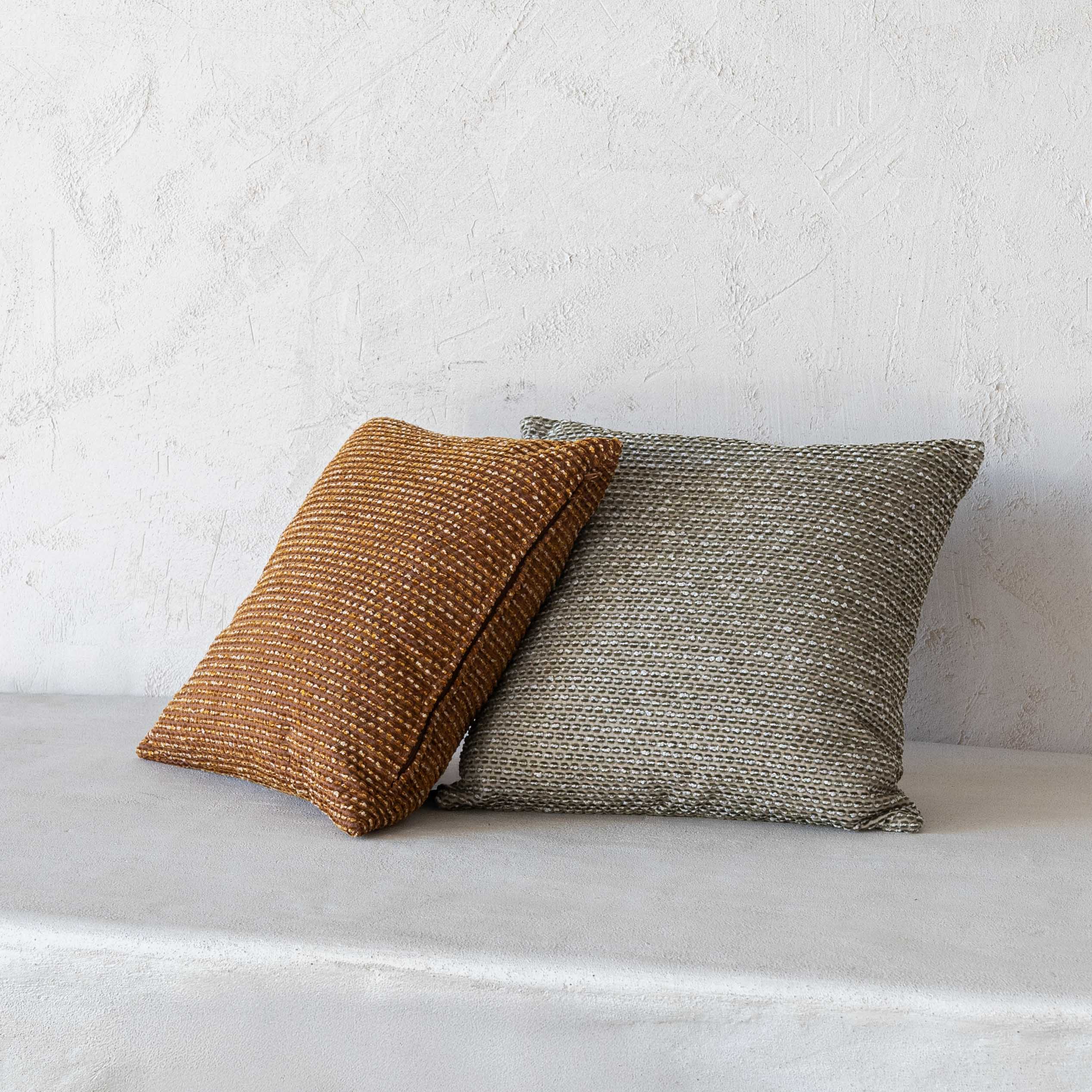 Arlo Woven Textured Cushion Cover – Brown