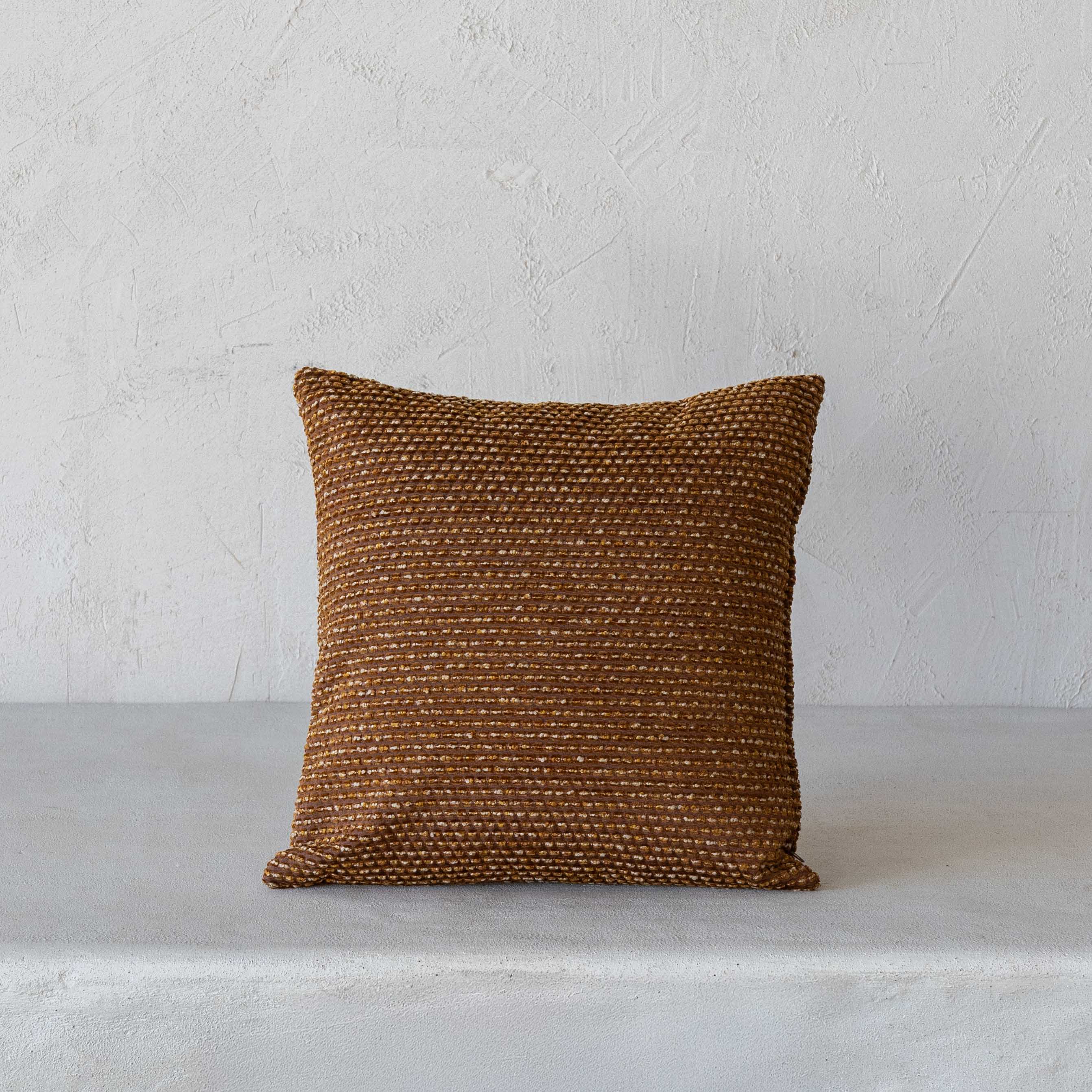 Arlo Woven Textured Cushion Cover – Brown
