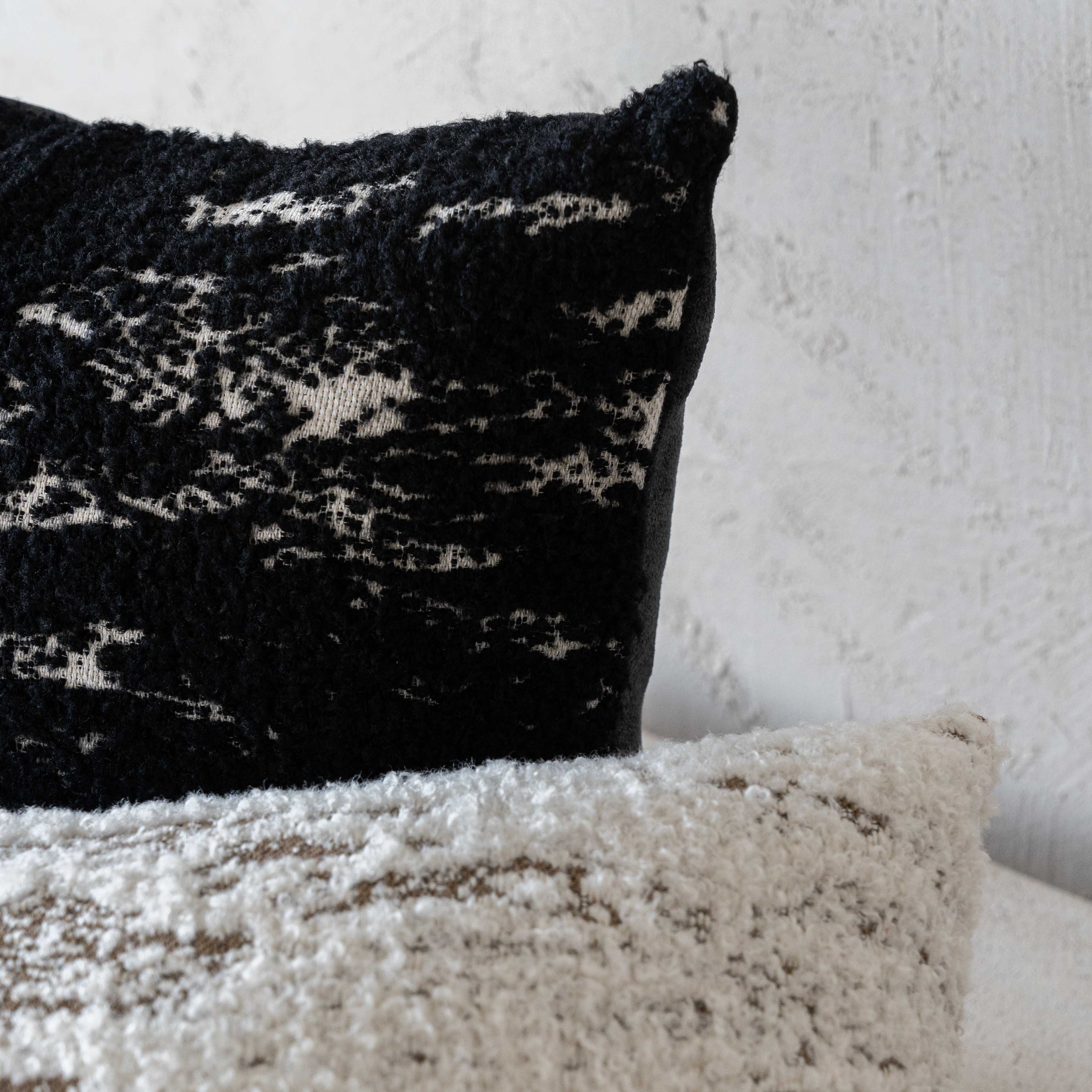 Arctic Textured Soft Black Cushion Cover - Cushion Covers - WS Living Furniture Furniture Store in Dubai