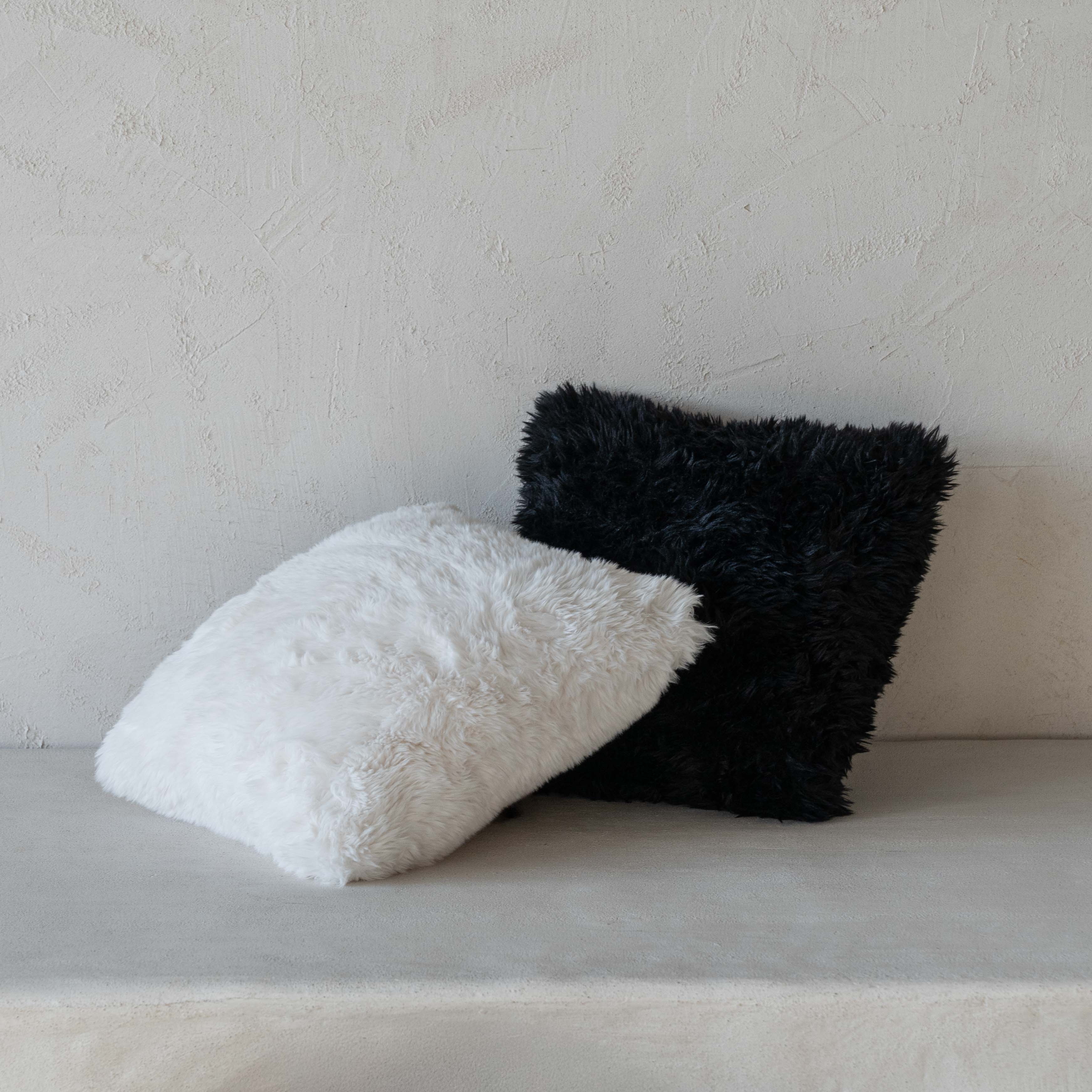 White Luxe Fur Cushion Cover - Cushion Covers - WS Living Furniture Home Furniture Stores in Dubai