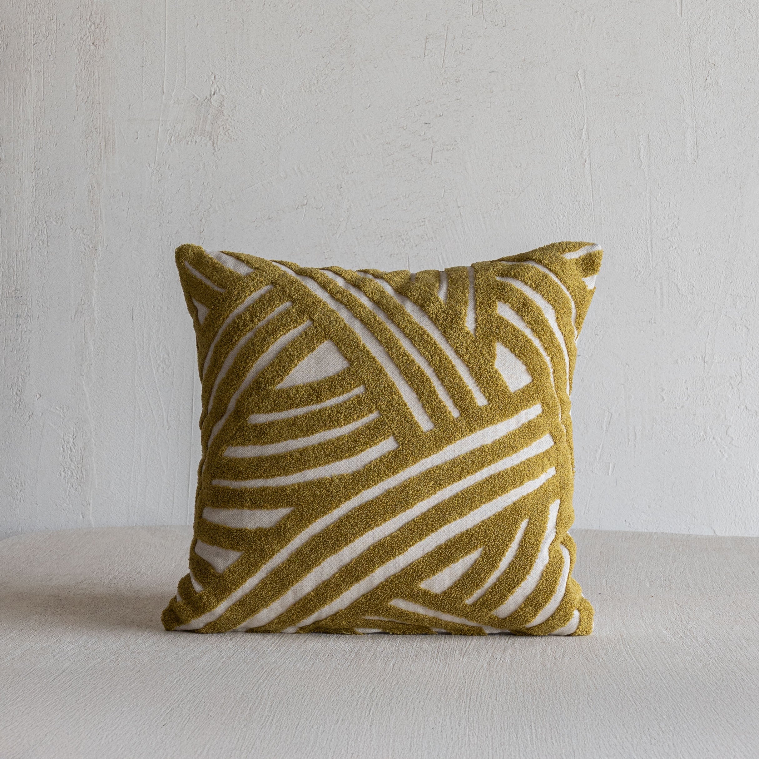 Interweave Curve Cushion Cover - Mustard