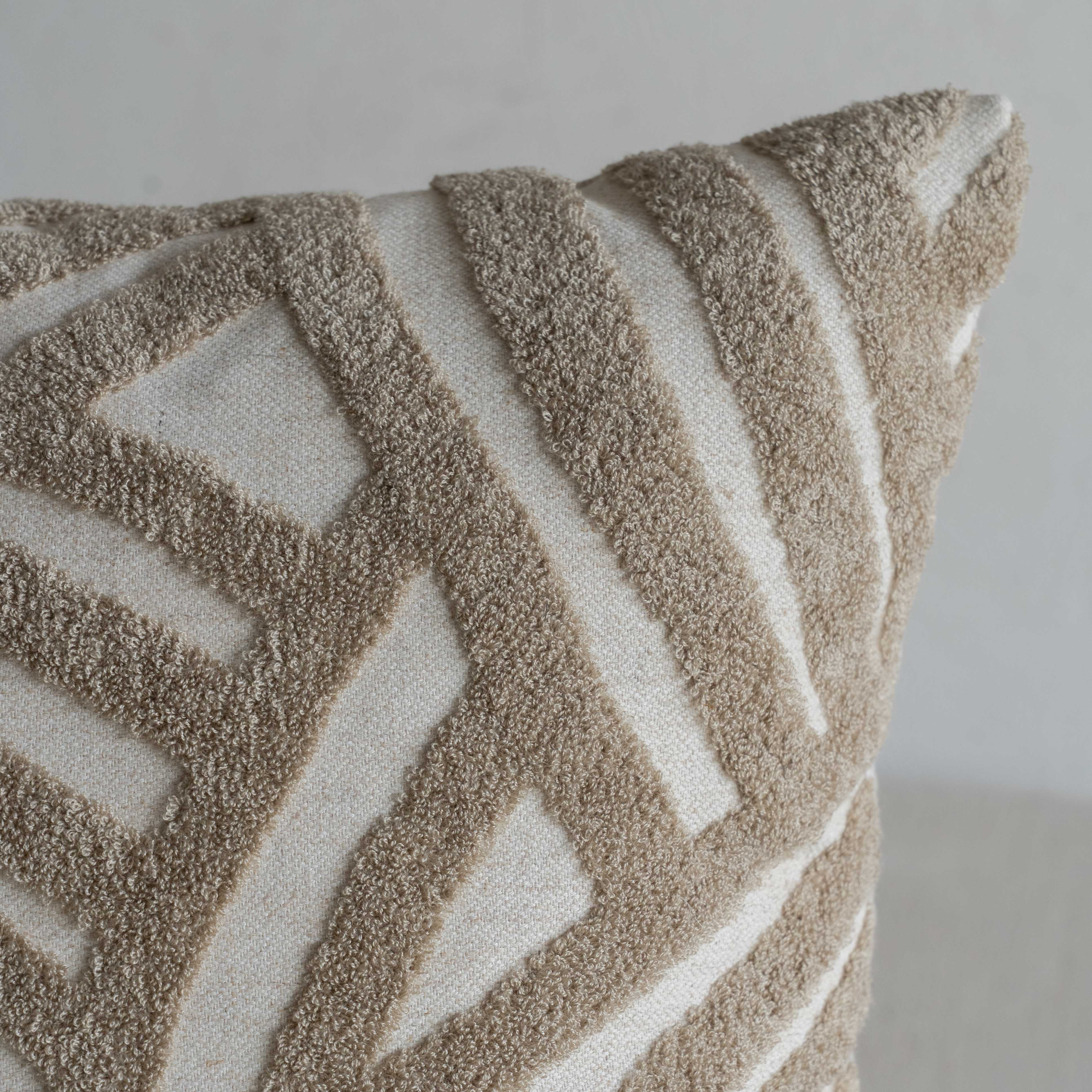 Interweave Curve Cushion Cover - Warm beige