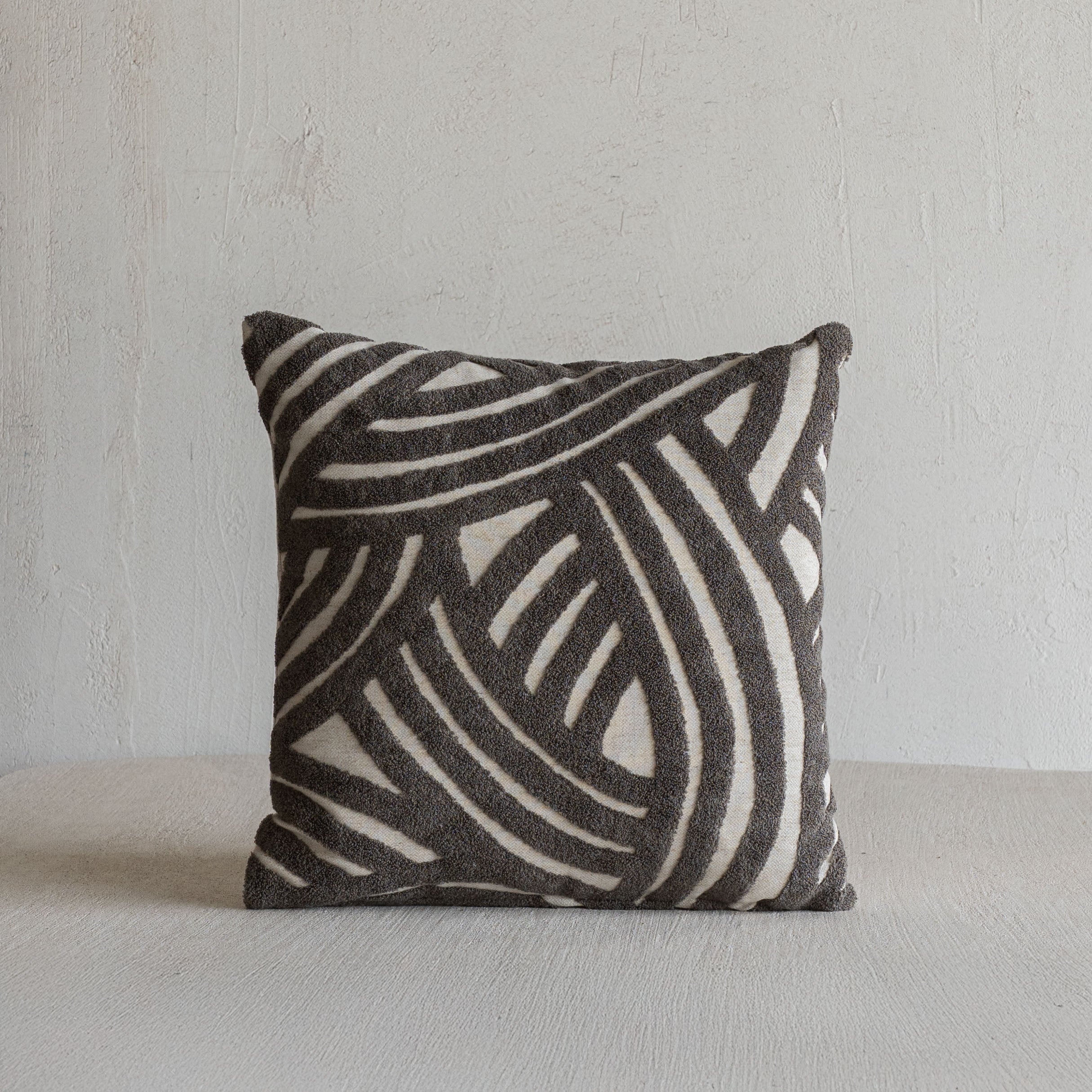 Interweave Curve Cushion Cover - Charcoal