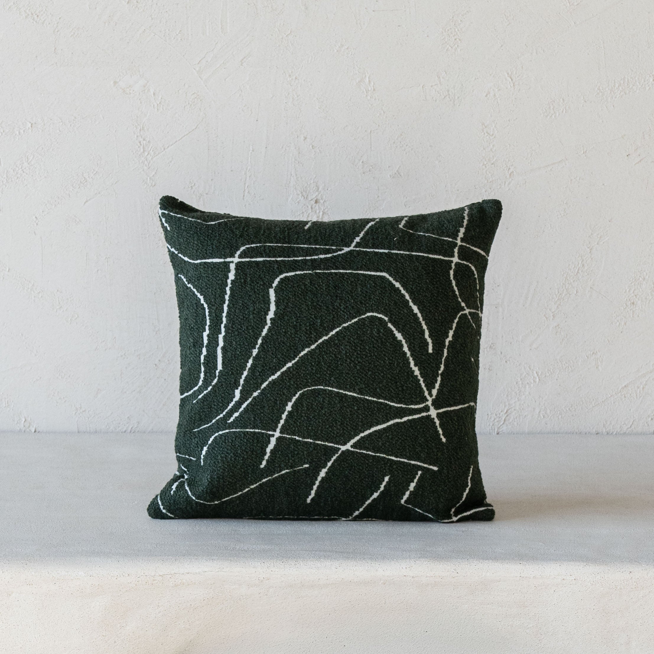 Olive Echo Green Bouclé Cushion Cover - Cushion Covers - WS Living Furniture Furniture Store in Dubai