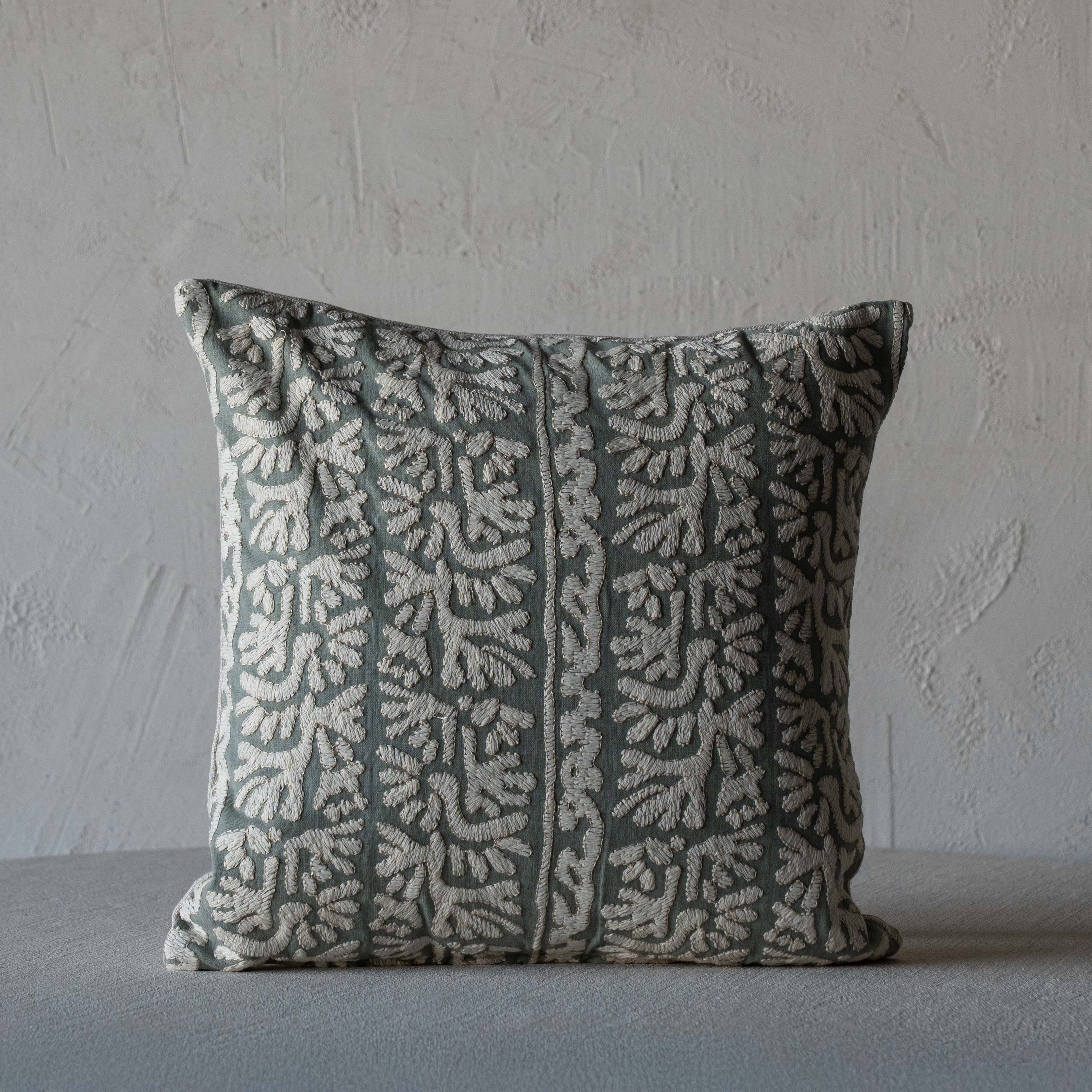 Coral Branch Embroidered Cushion Cover