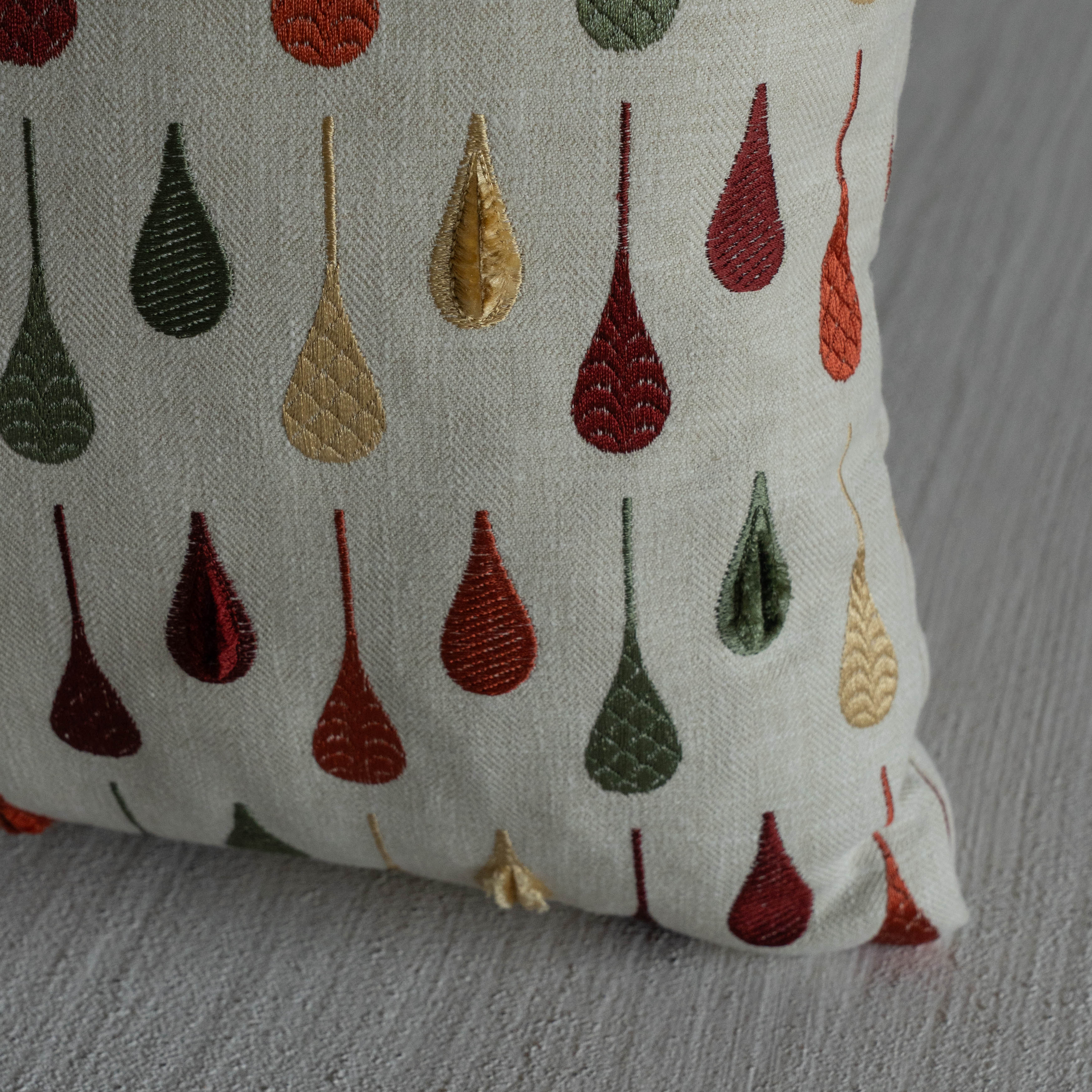 Harvest Drop Cushion Cover - Red