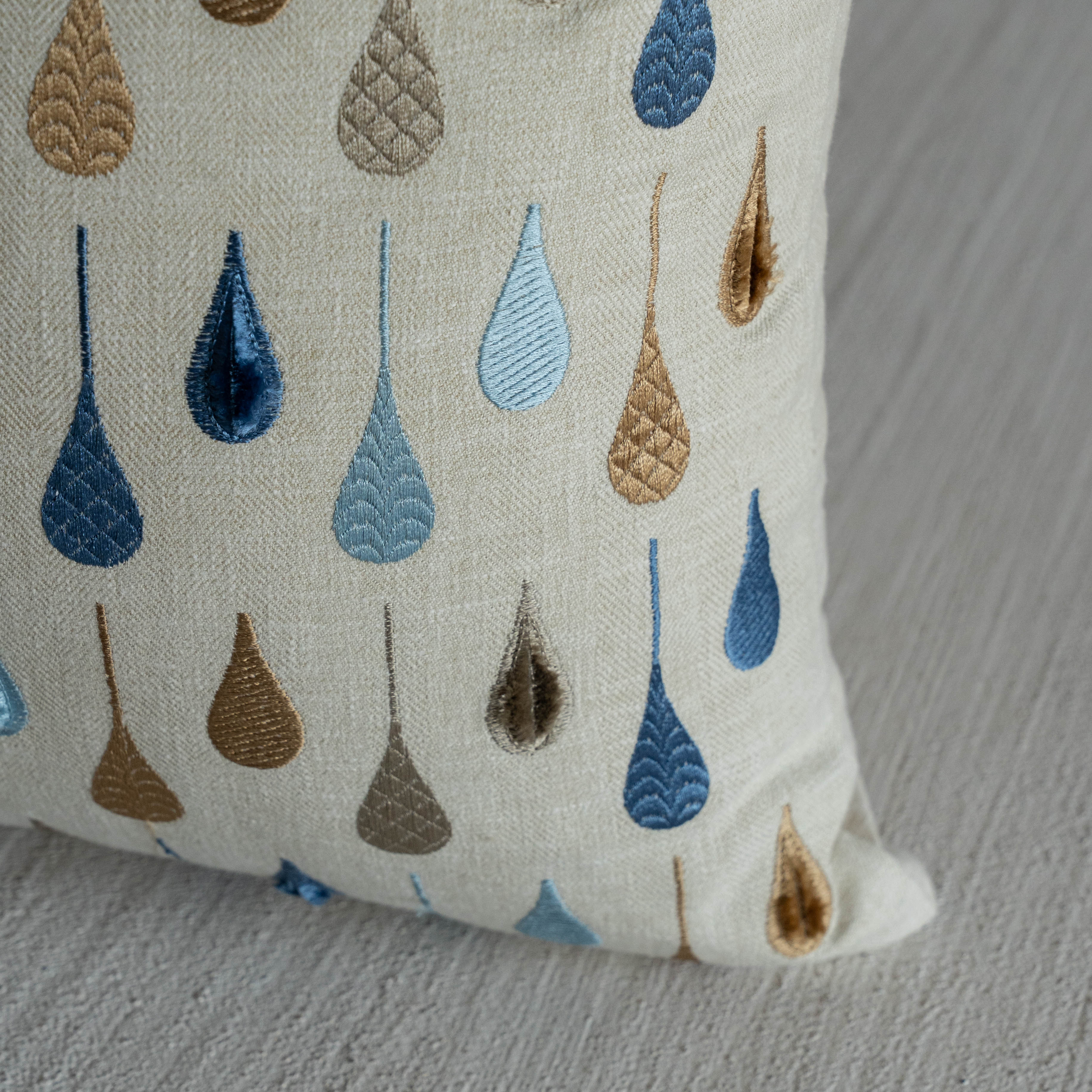 Harvest Drop Cushion Cover - Blue