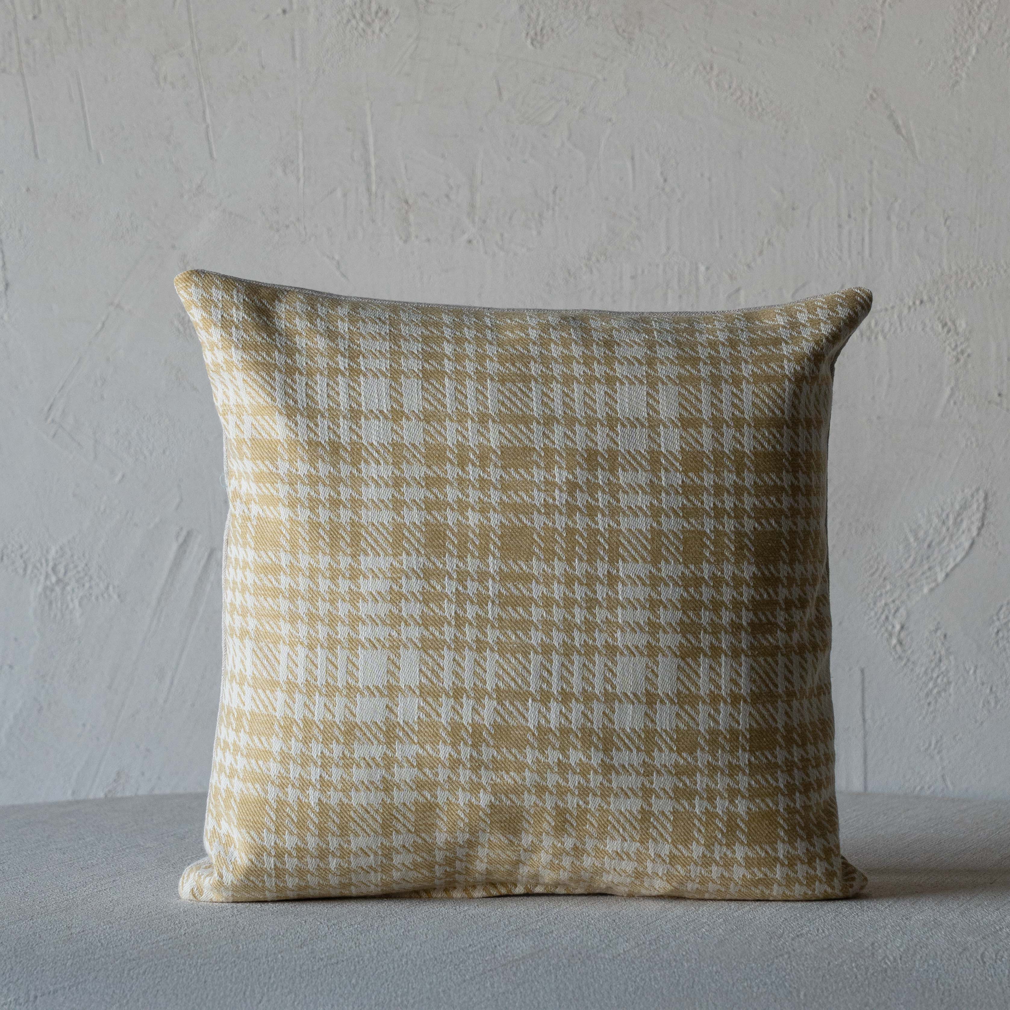 Houndstooth Accent Cushion Cover - MUSTARD