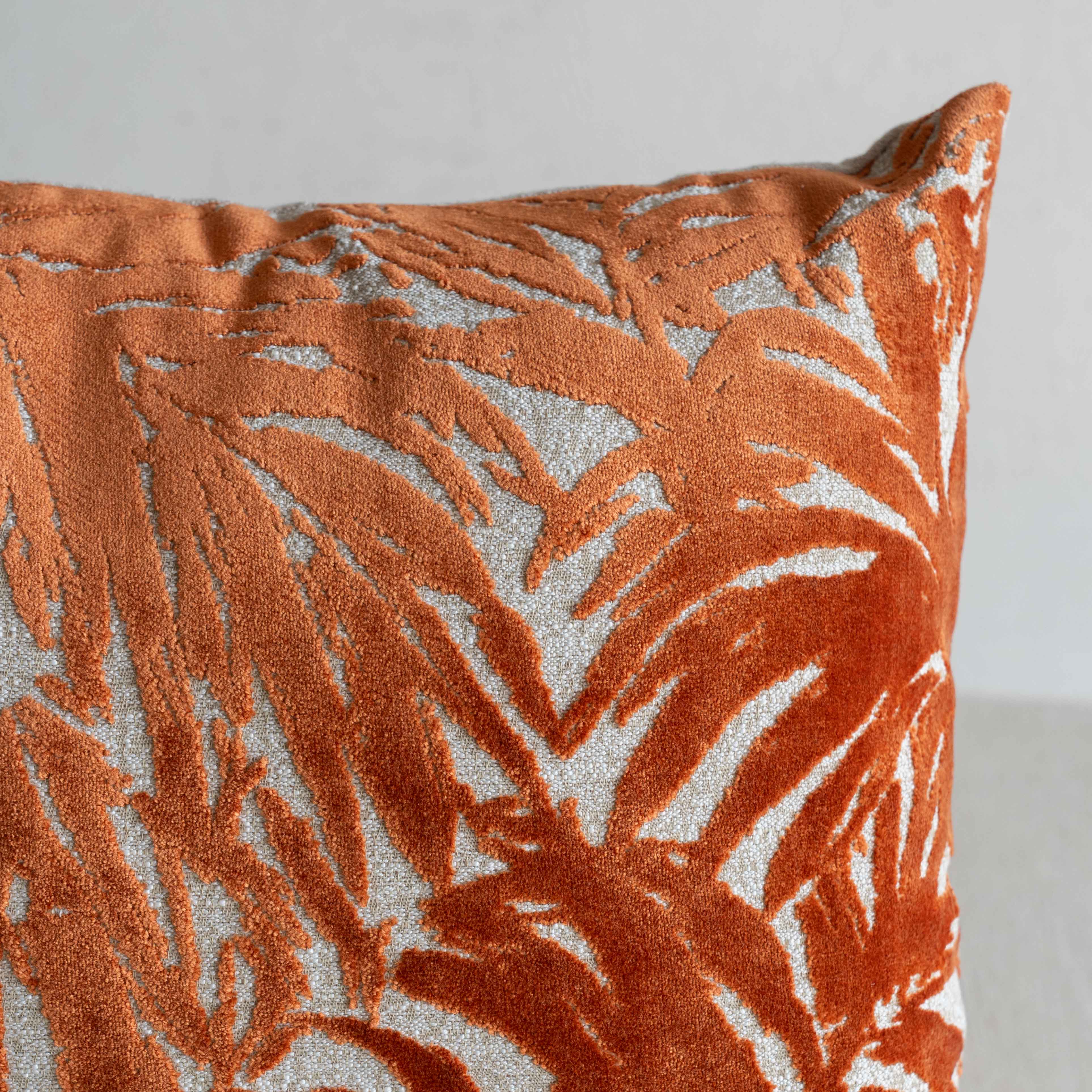 Soft Foliage Cushion Cover - ORANGE