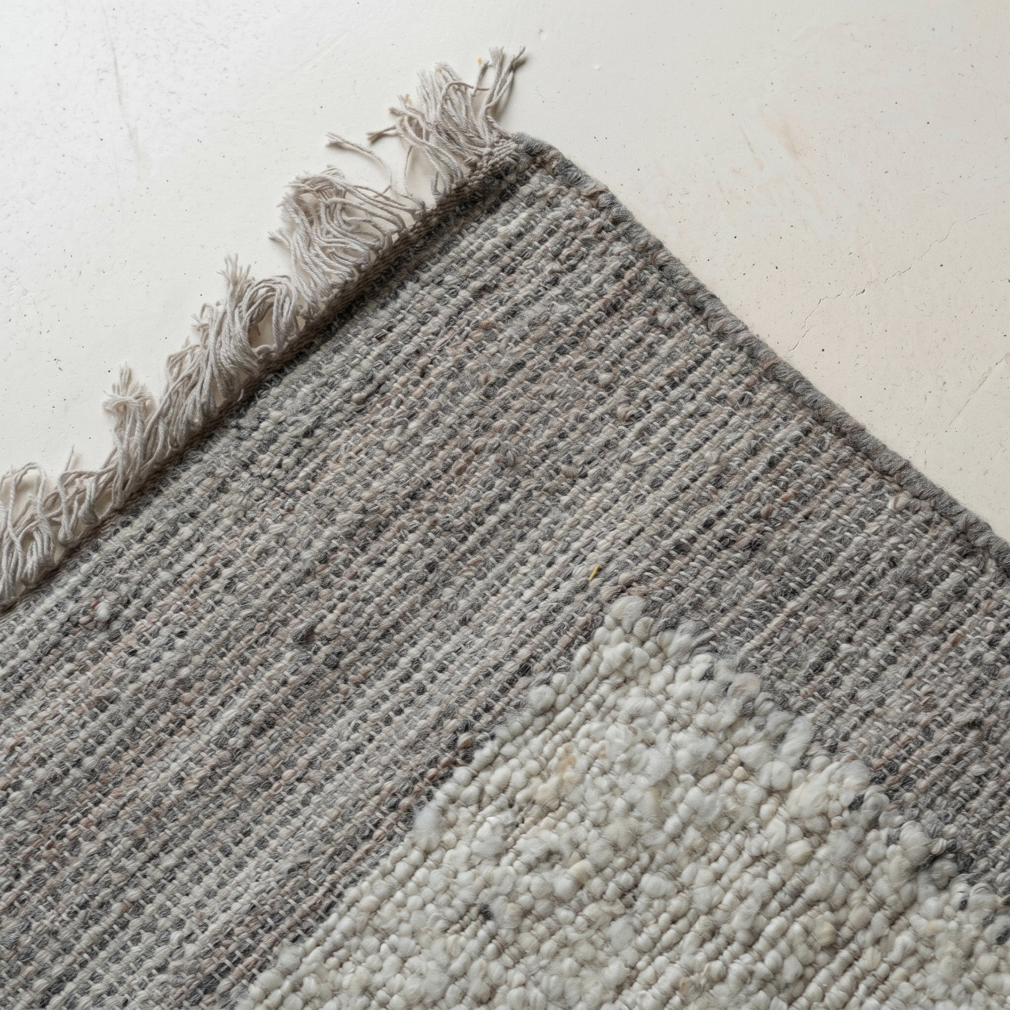 Ivory Brown Geometric Block Rug - D061