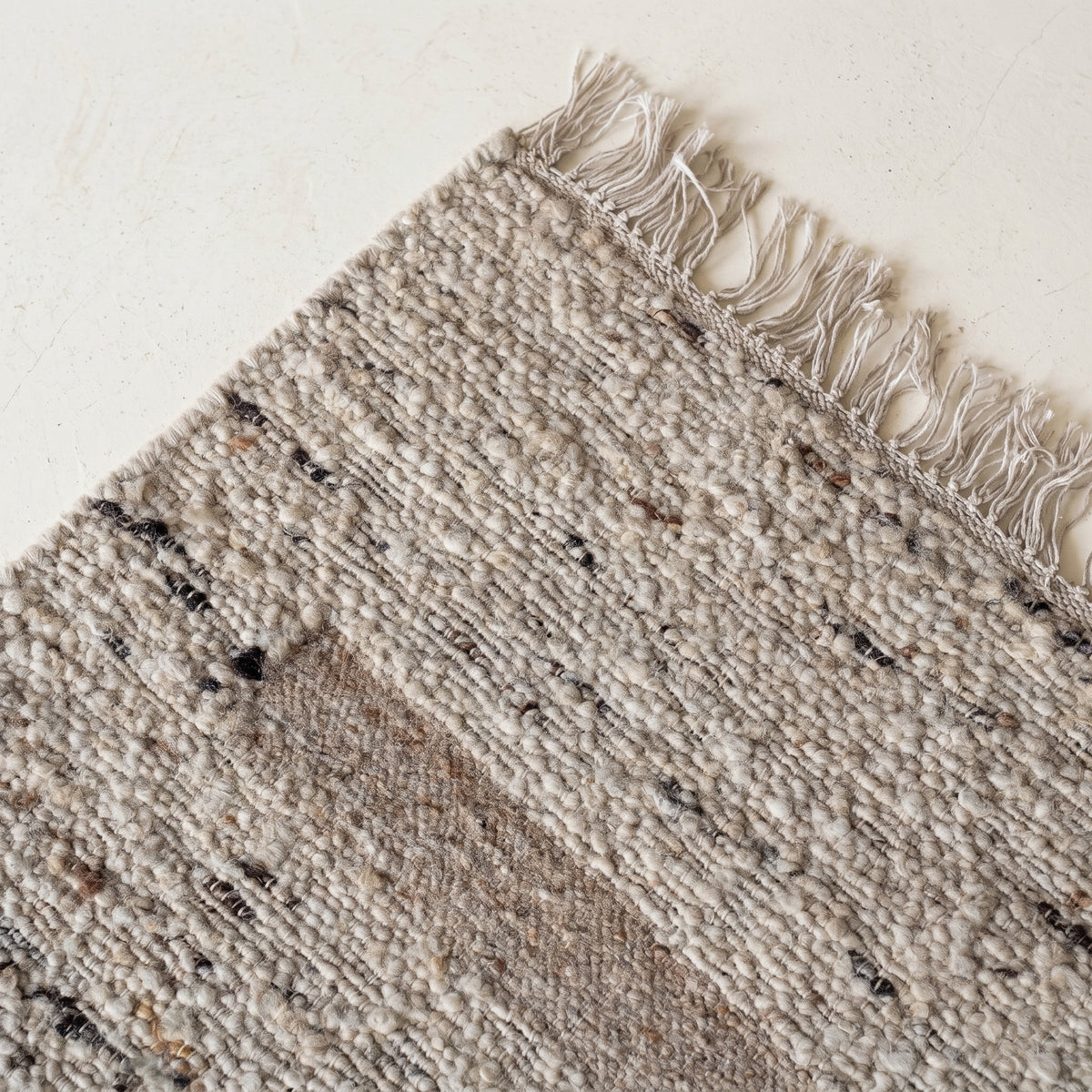 Block-Pattern Wool & Cotton Rug - D063