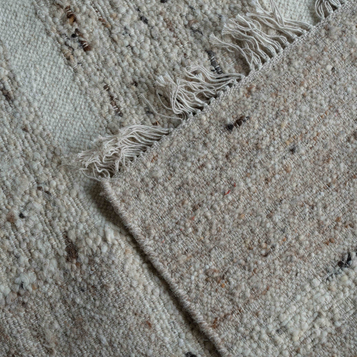 Block-Pattern Wool & Cotton Rug - D063