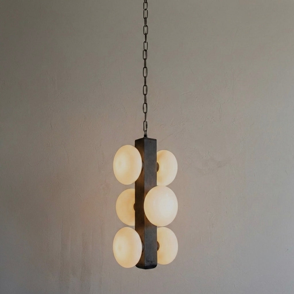 Quadra 6 Heads Black Brass Chandelier | Pendant Light
