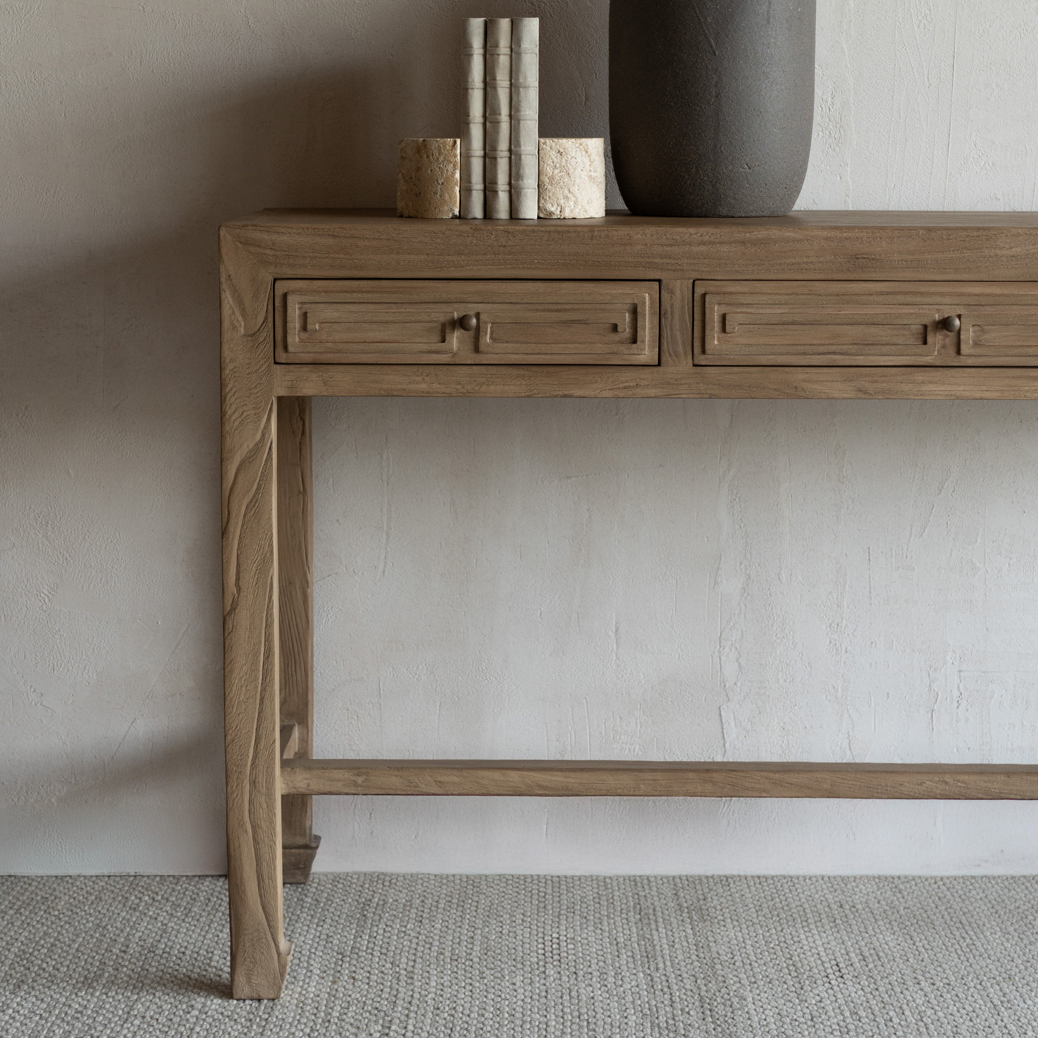 Rion Elm Wood Console Table & Dressing Table