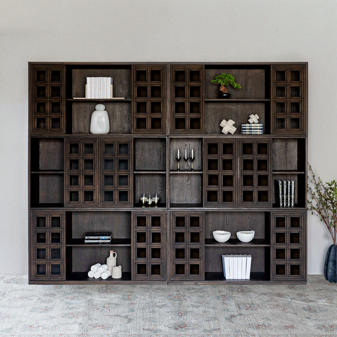 Rocco Japanese Style Wabi-Sabi Bookshelf & Large Shelving Unit - Shelves - WS Living Furniture Furniture Store in Dubai