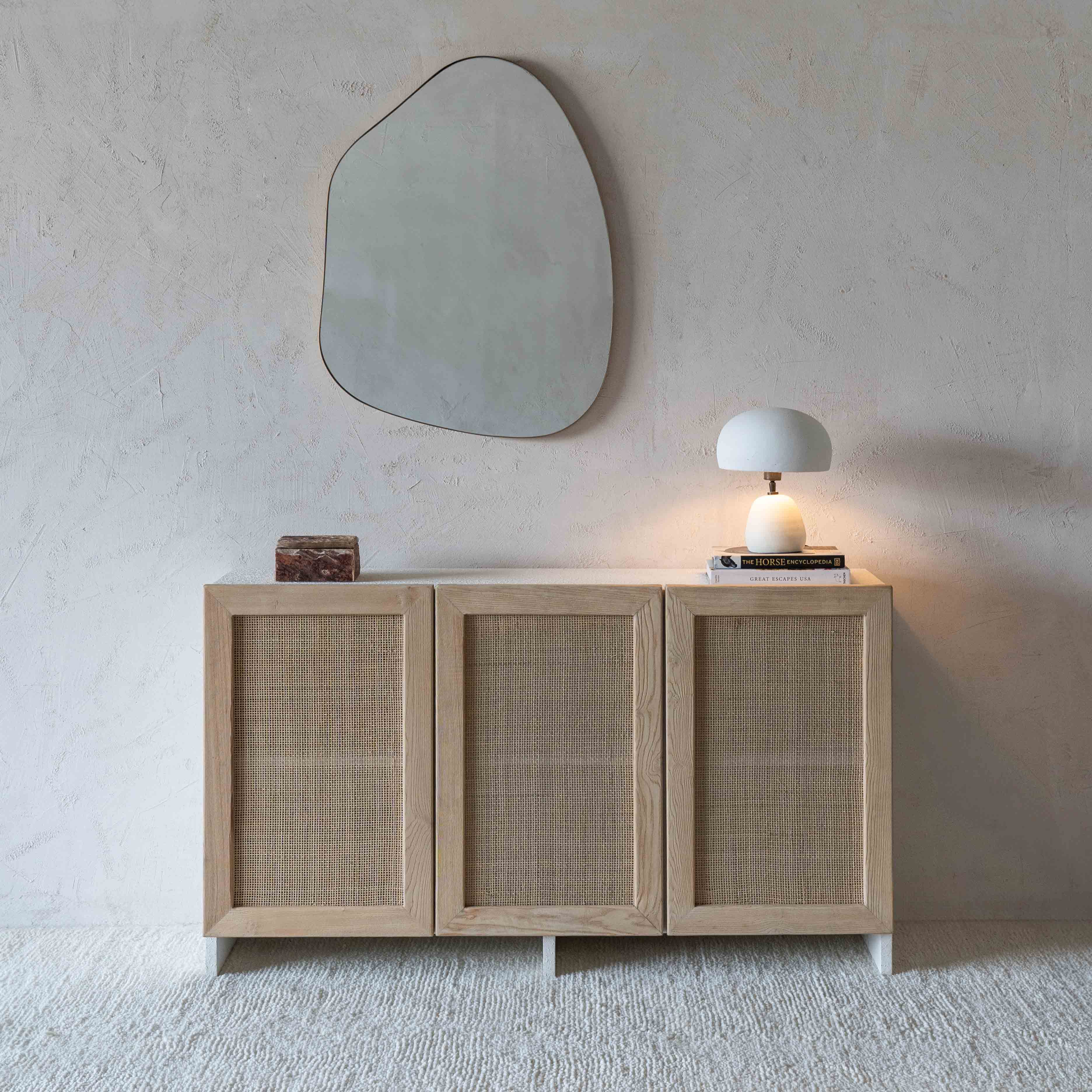 Dallas Solid Oak Wood Rattan Cabinet | Dressing Table - Cabinets - WS Living Furniture  Furniture Store in Dubai