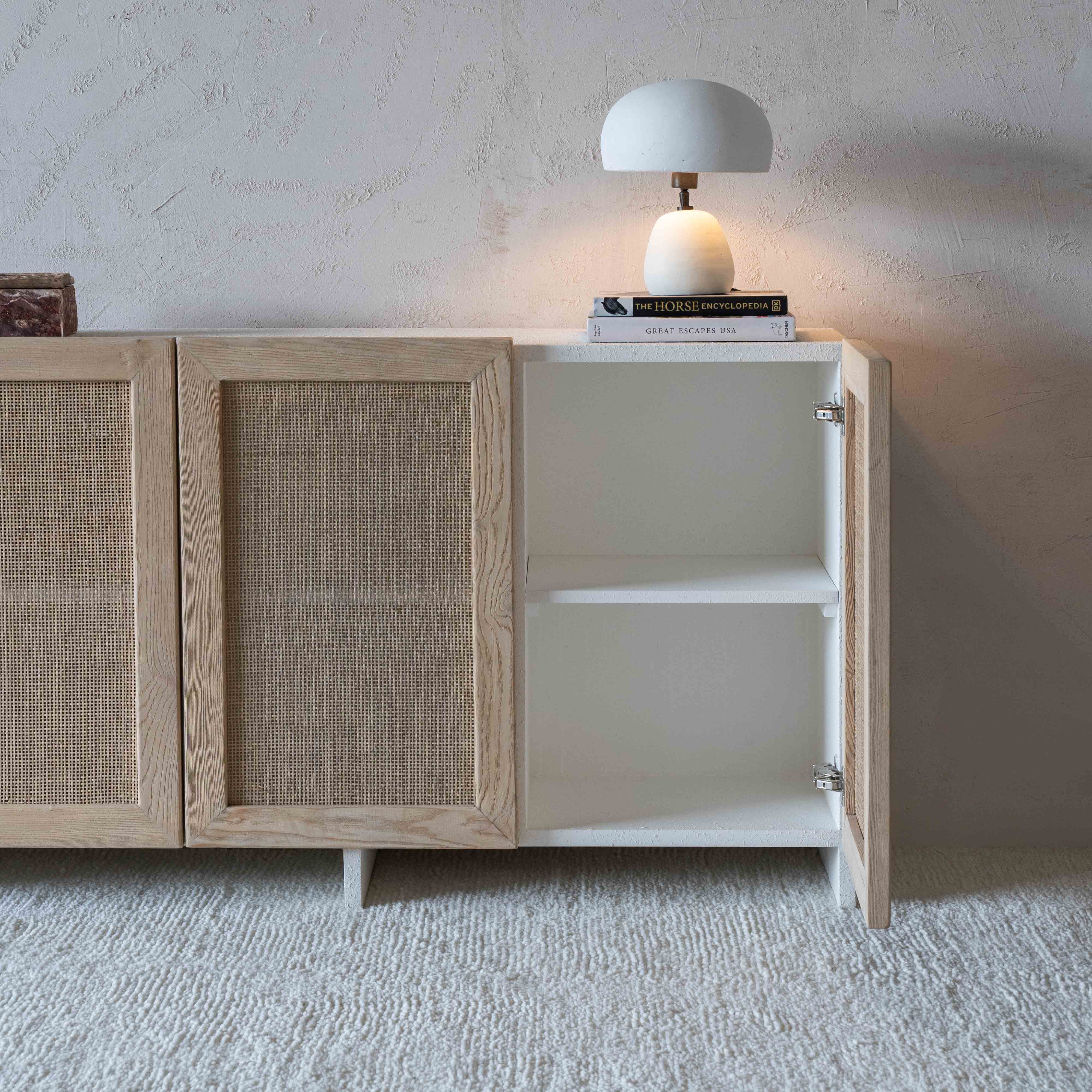Dallas Solid Oak Wood Rattan Cabinet | Dressing Table - Cabinets - WS Living Furniture  Furniture Store in Dubai