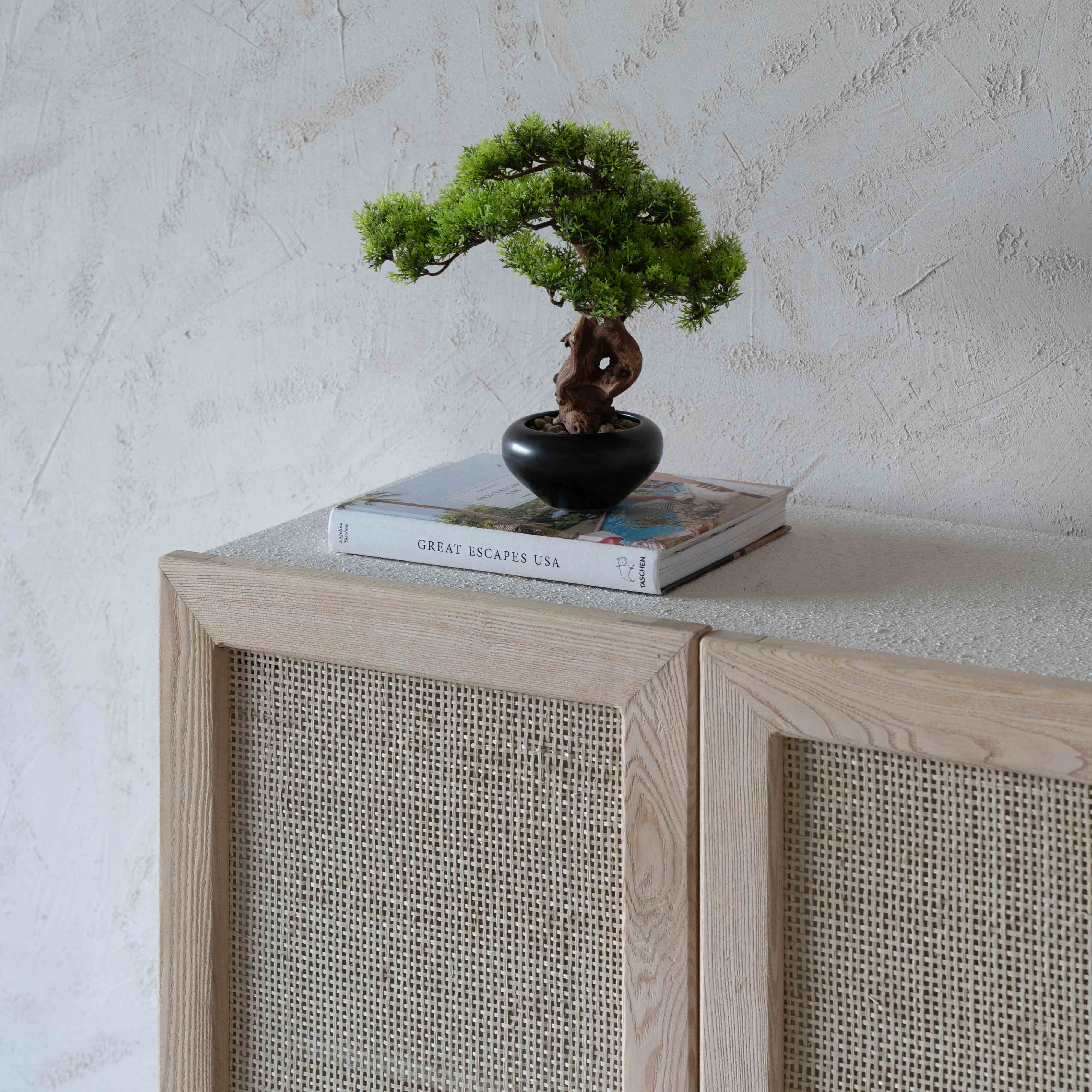 Dallas Solid Oak Wood Rattan Sideboard | Buffet Table - Sideboard - WS Living Furniture Furniture Store in Dubai