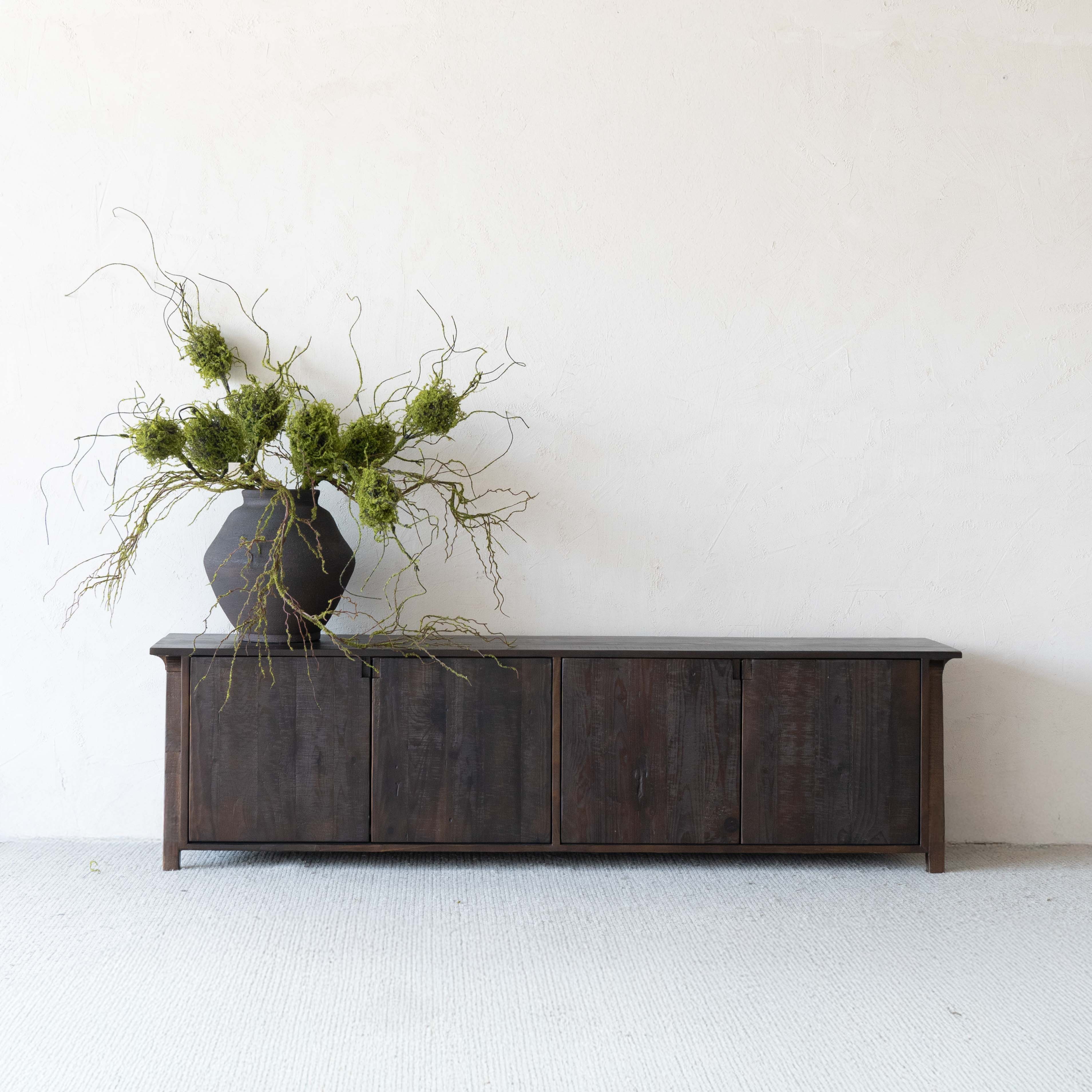 Darena Dark Walnut Pine Wood Classic TV Unit - TV Units - WS Living Furniture Furniture Store in Dubai