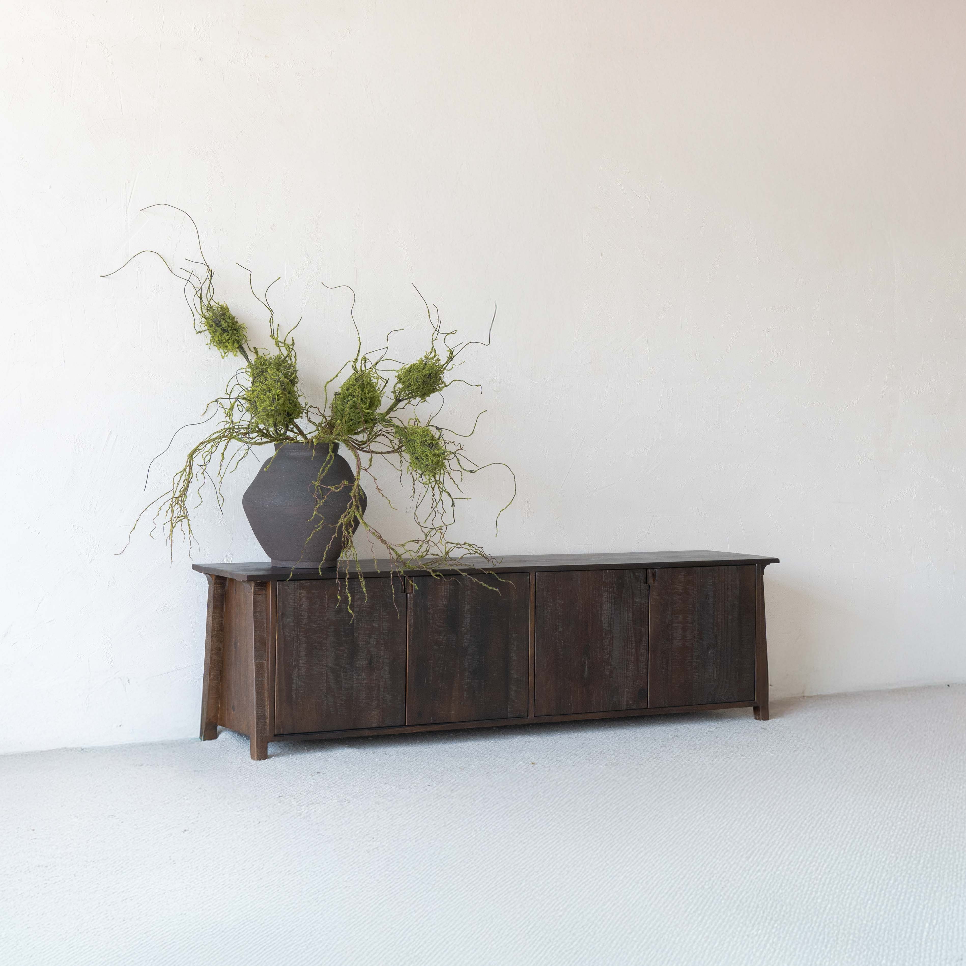 Darena Dark Walnut Pine Wood Classic TV Unit - TV Units - WS Living Furniture Furniture Store in Dubai