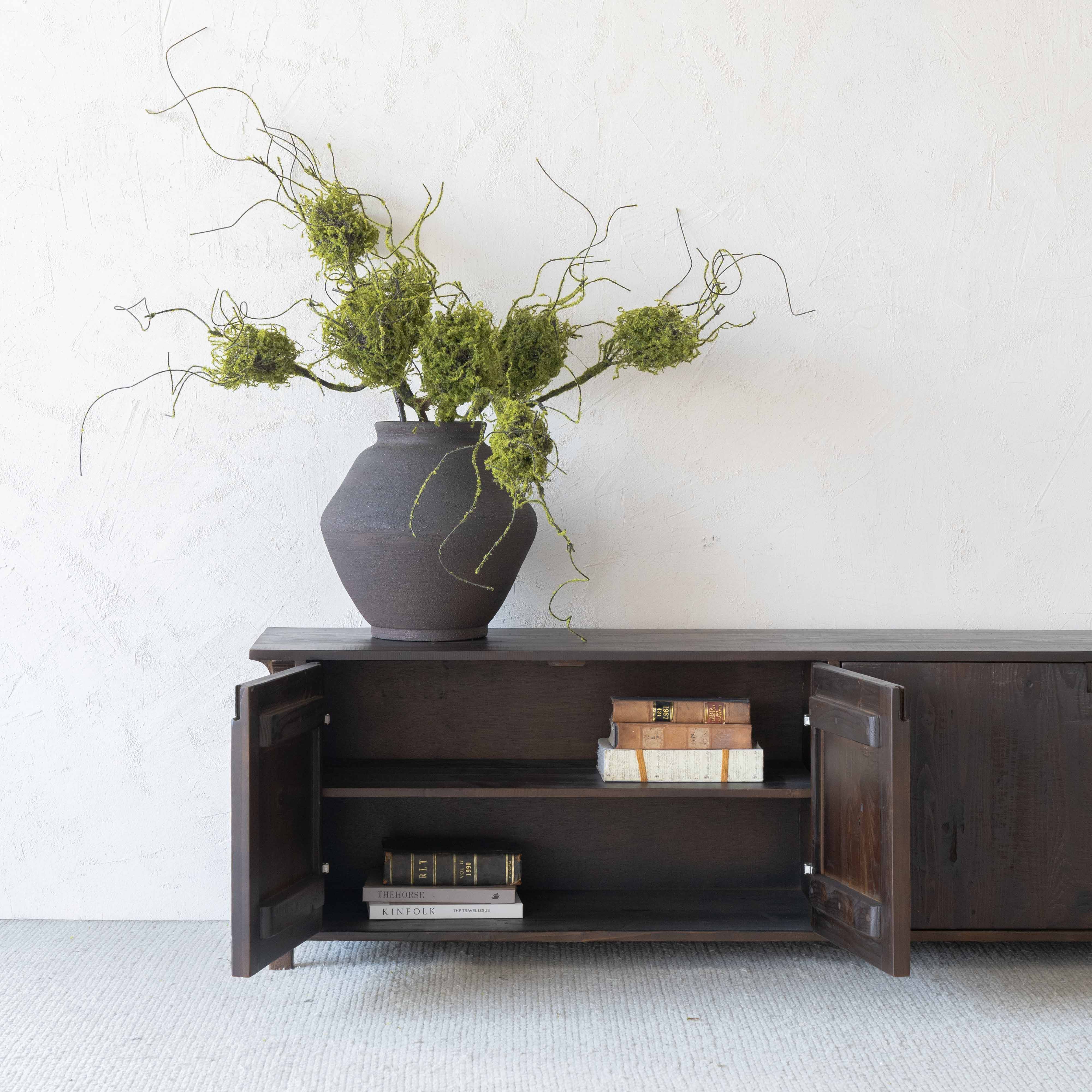 Darena Dark Walnut Pine Wood Classic TV Unit - TV Units - WS Living Furniture Furniture Store in Dubai