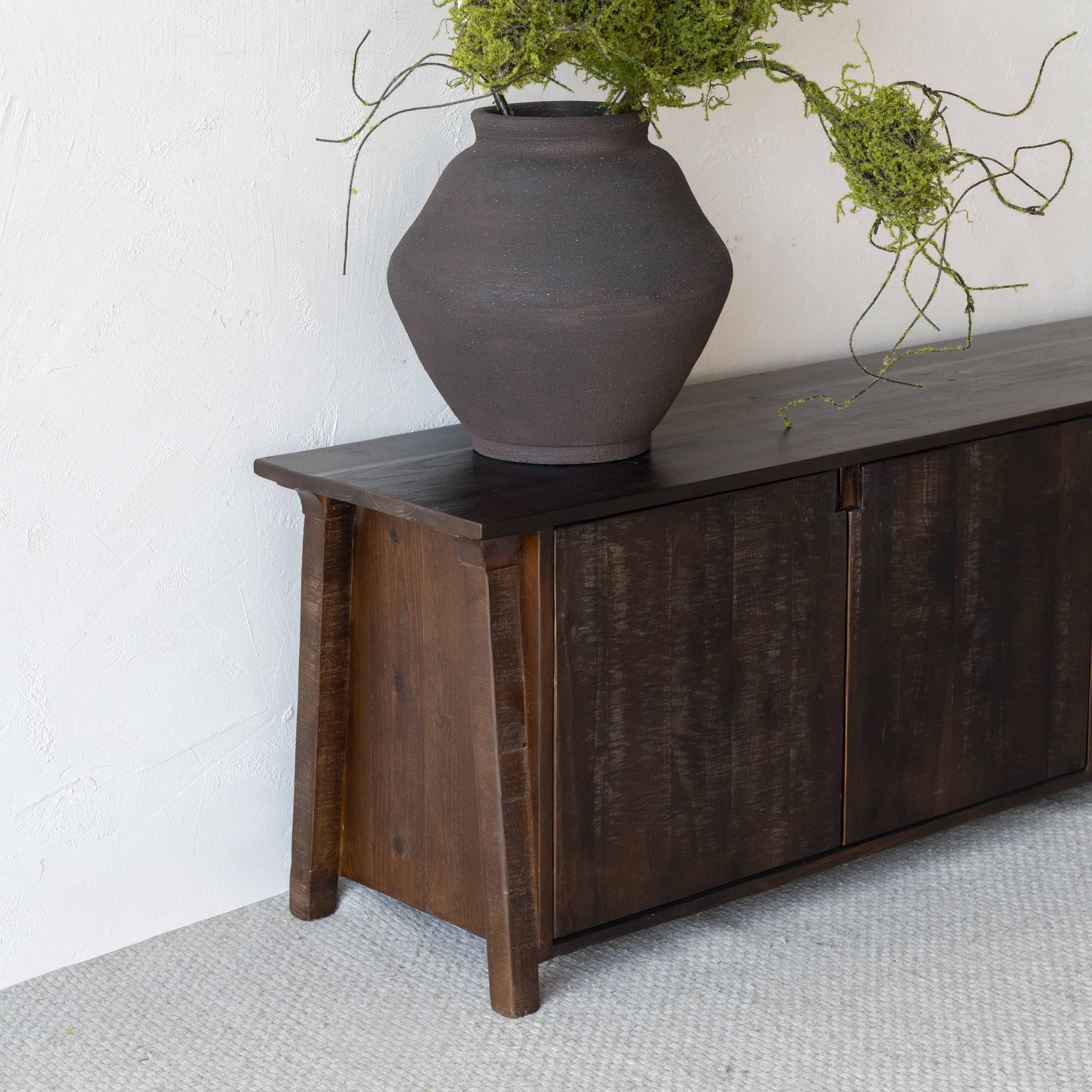 Darena Dark Walnut Pine Wood Classic TV Unit - TV Units - WS Living Furniture Furniture Store in Dubai