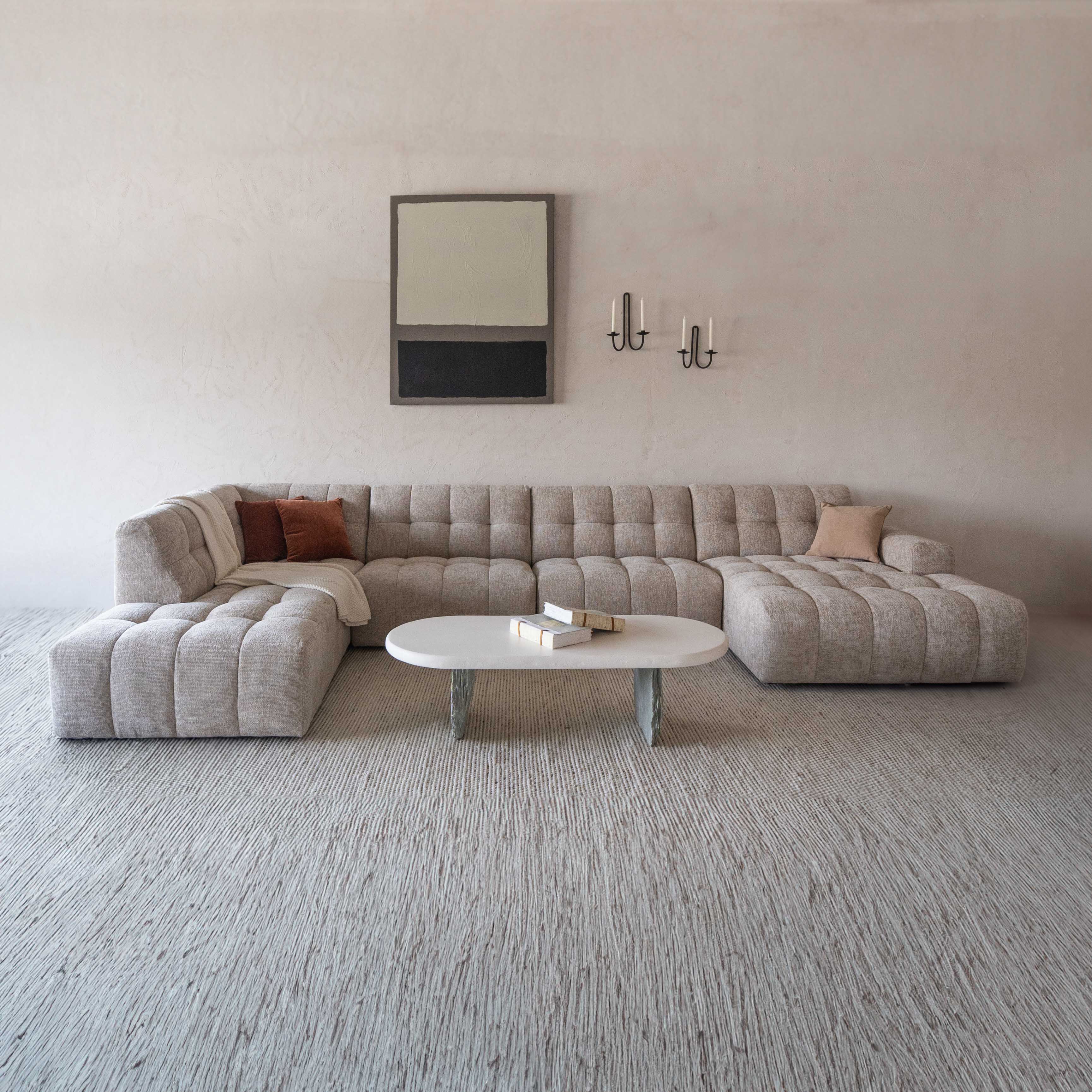 Dolphine Beige Modern Corner & L-Shape Sofa - Sofas - WS Living Furniture Furniture Store in Dubai