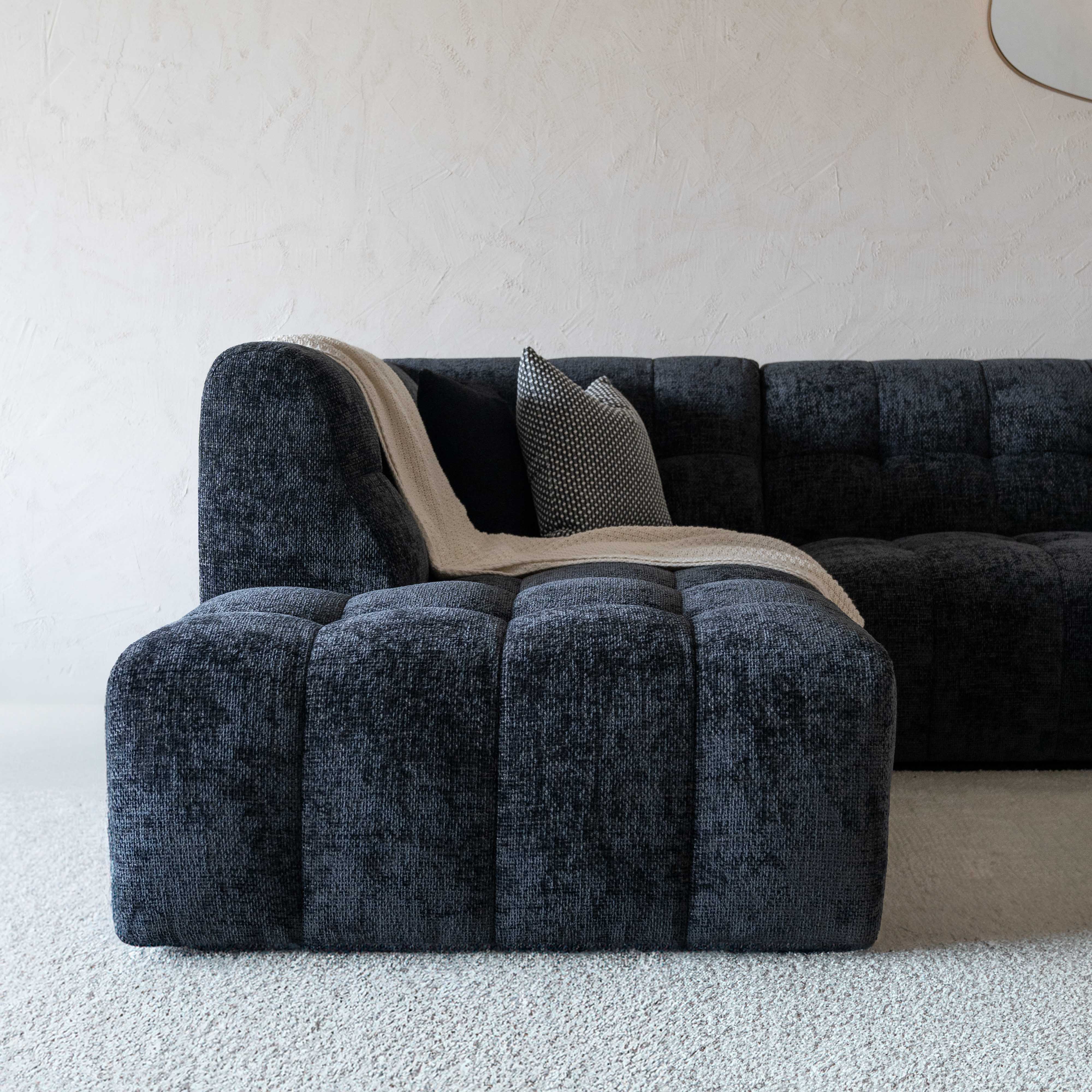 Dolphine Black Modern Corner & L-Shape Sofa - Sofas - WS Living Furniture Furniture Store in Dubai