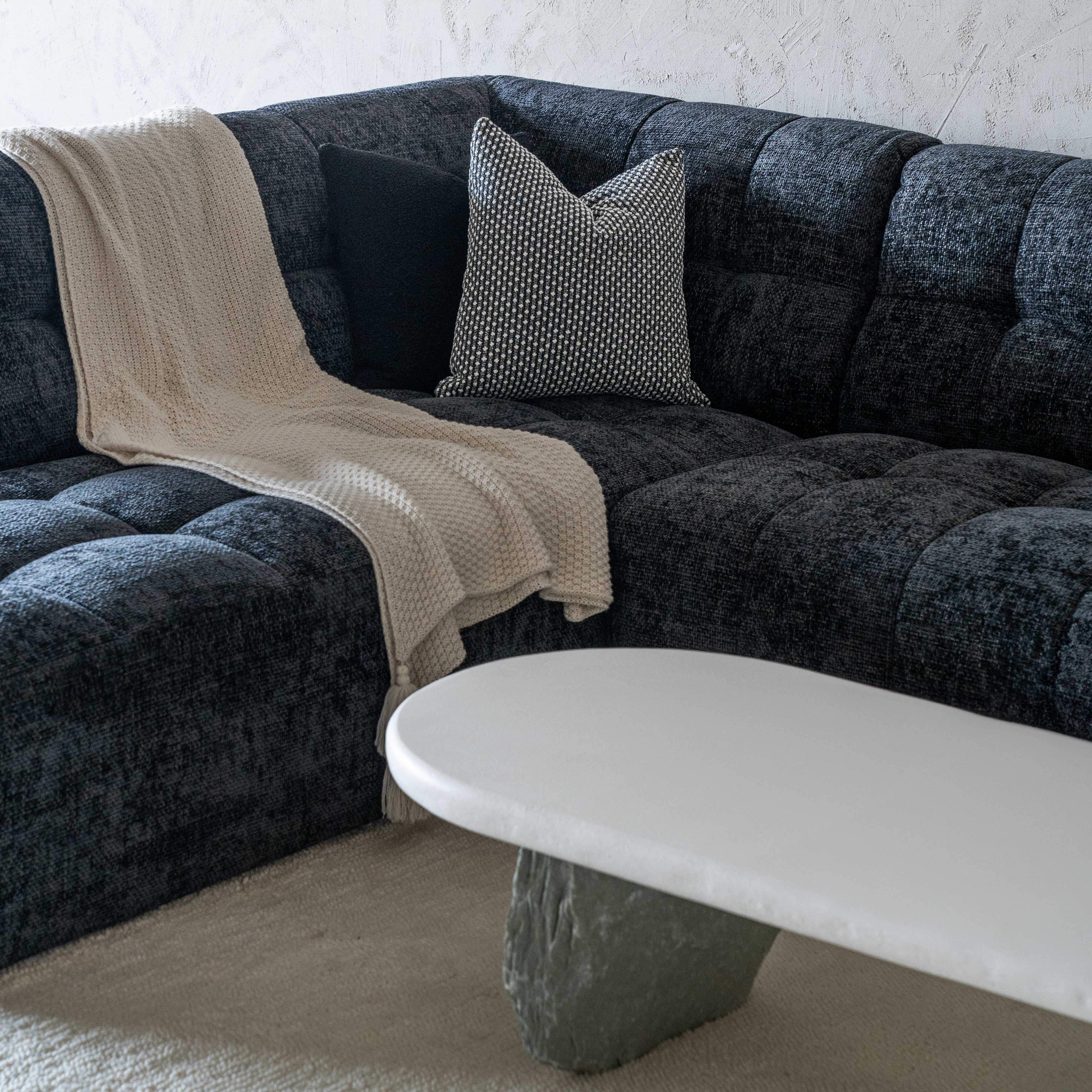 Dolphine Black Modern Corner & L-Shape Sofa - Sofas - WS Living Furniture Furniture Store in Dubai