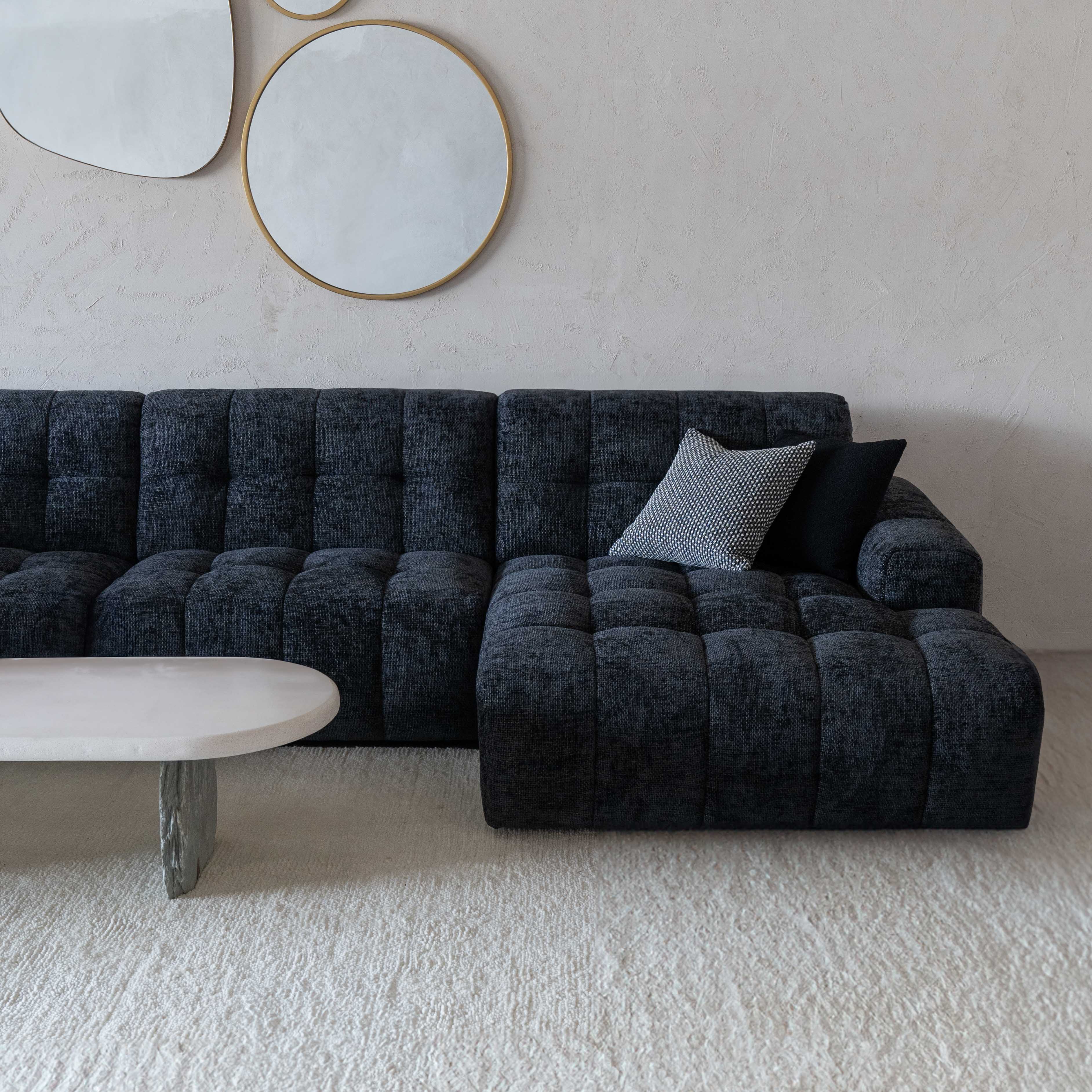 Dolphine Black Modern Corner & L-Shape Sofa - Sofas - WS Living Furniture Furniture Store in Dubai