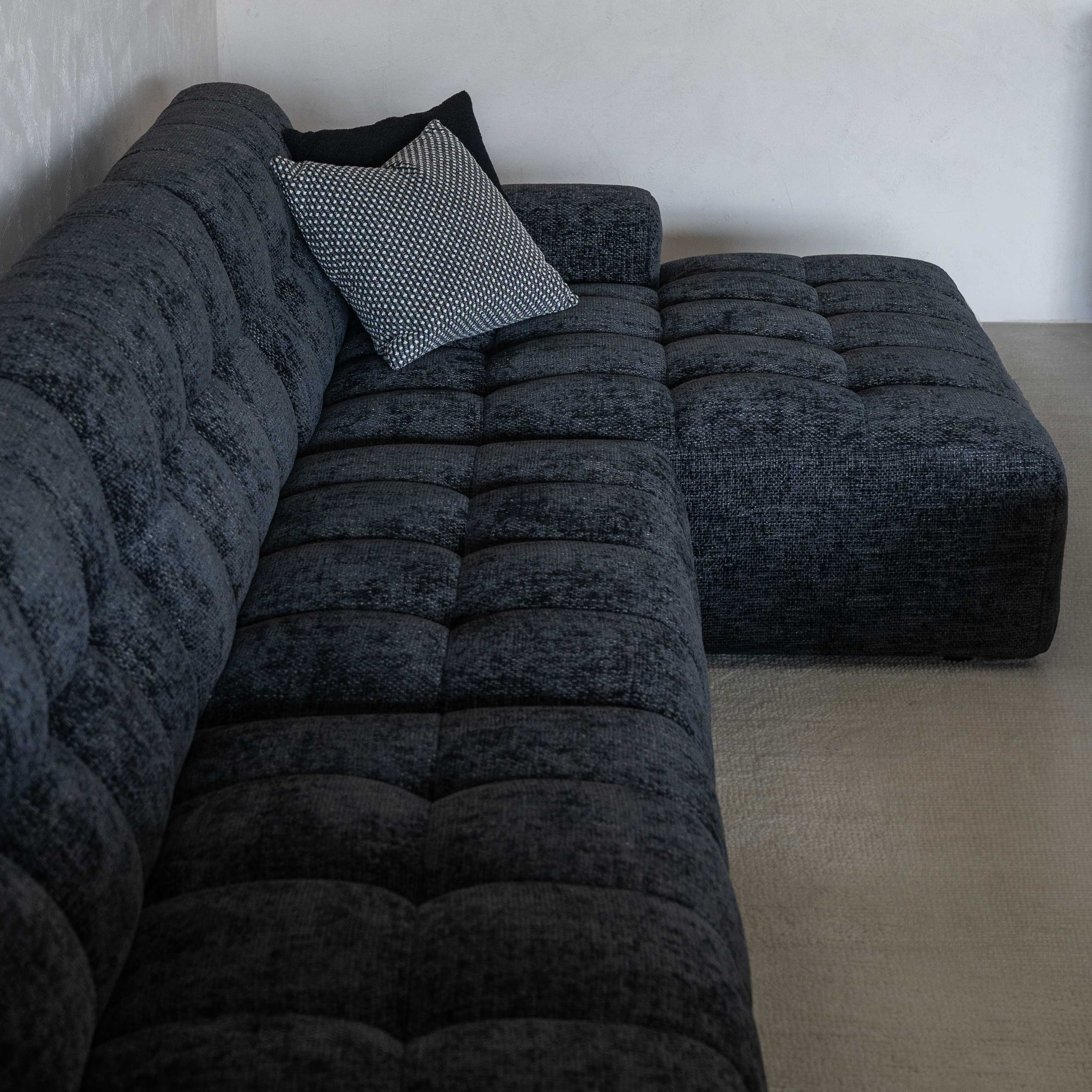 Dolphine Black Modern Corner & L-Shape Sofa - Sofas - WS Living Furniture Furniture Store in Dubai