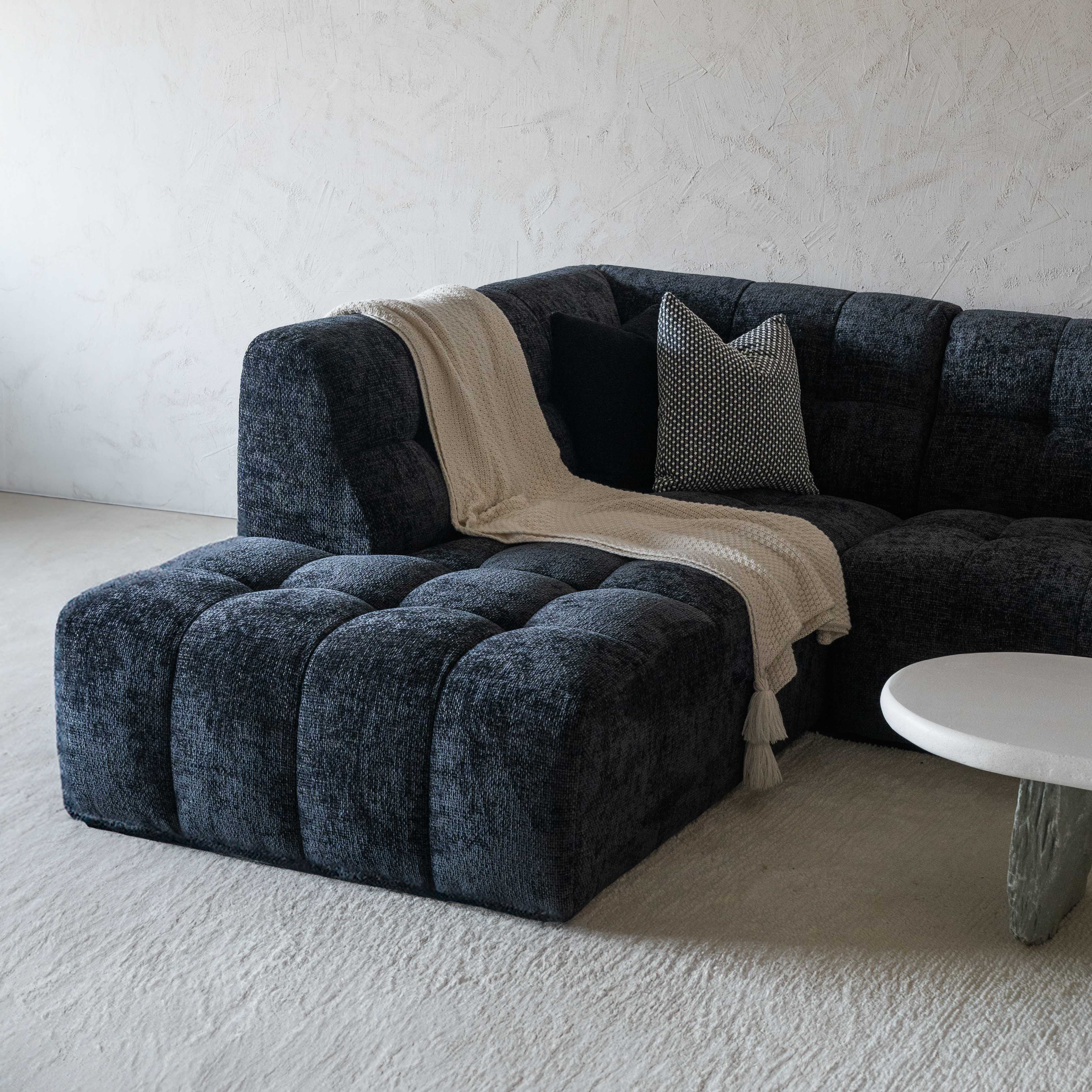 Dolphine Black Modern Corner & L-Shape Sofa - Sofas - WS Living Furniture Furniture Store in Dubai