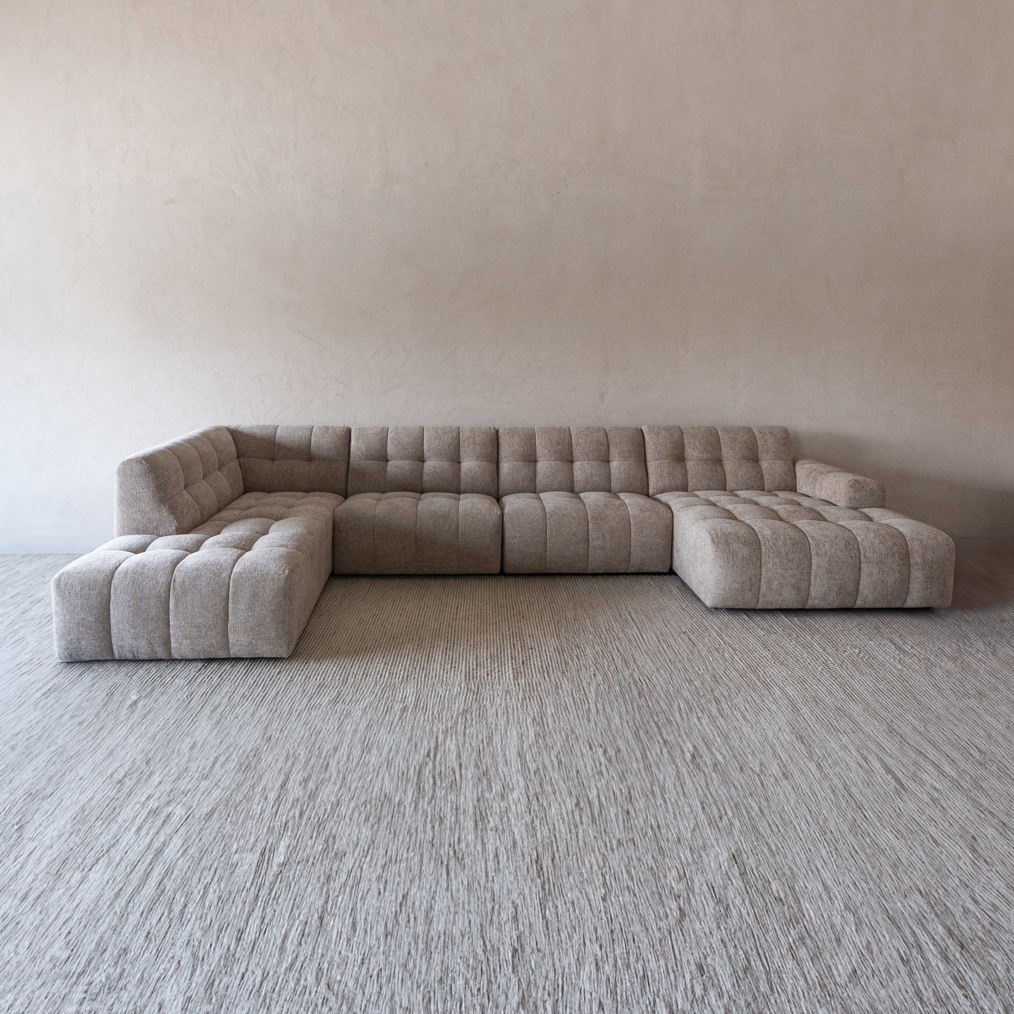 Dolphine Beige Modern Corner & L-Shape Sofa - Sofas - WS Living Furniture Furniture Store in Dubai