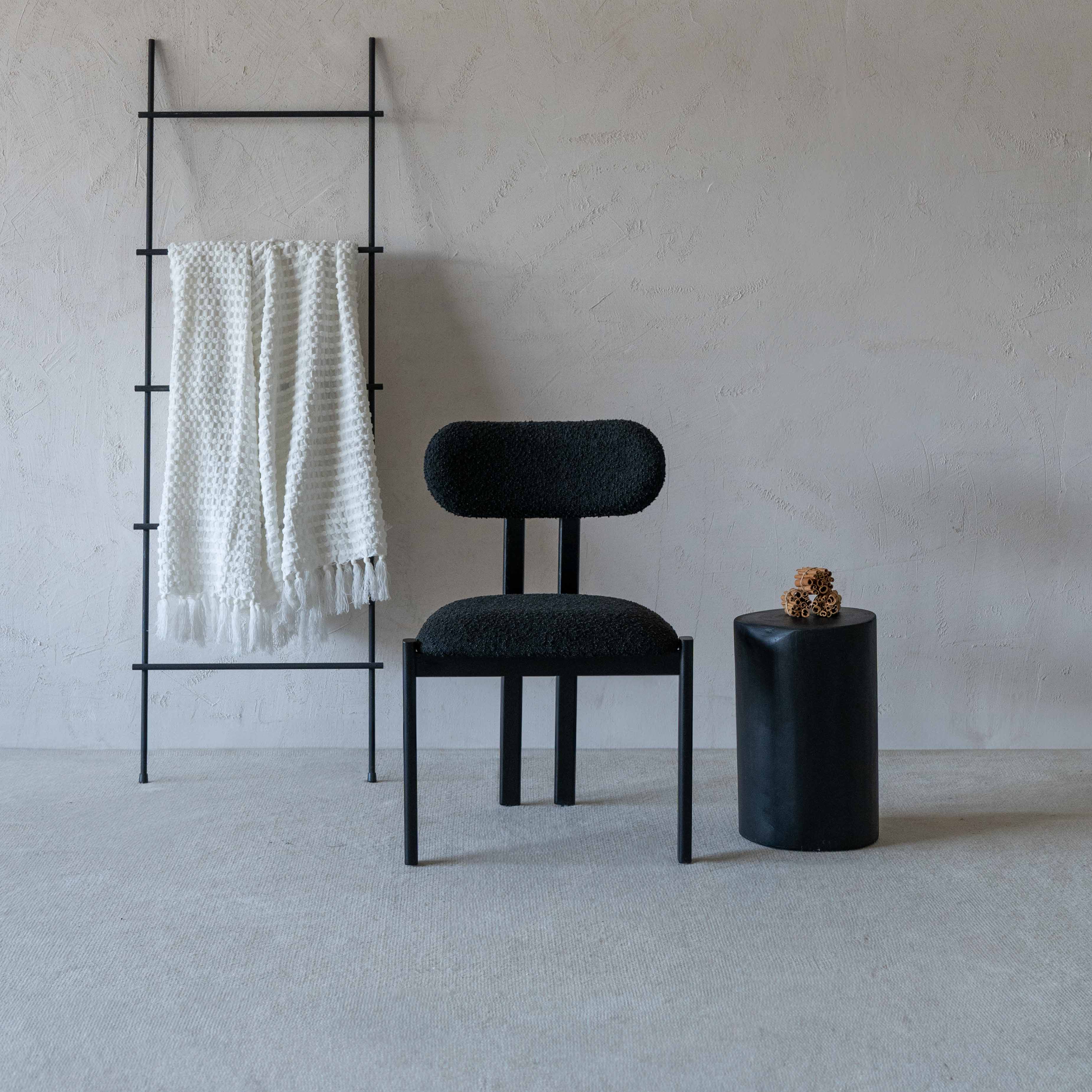 Darrin Black Modern Boucle Dining Chair - Dining Chairs - WS Living Furniture  Furniture Store in Dubai