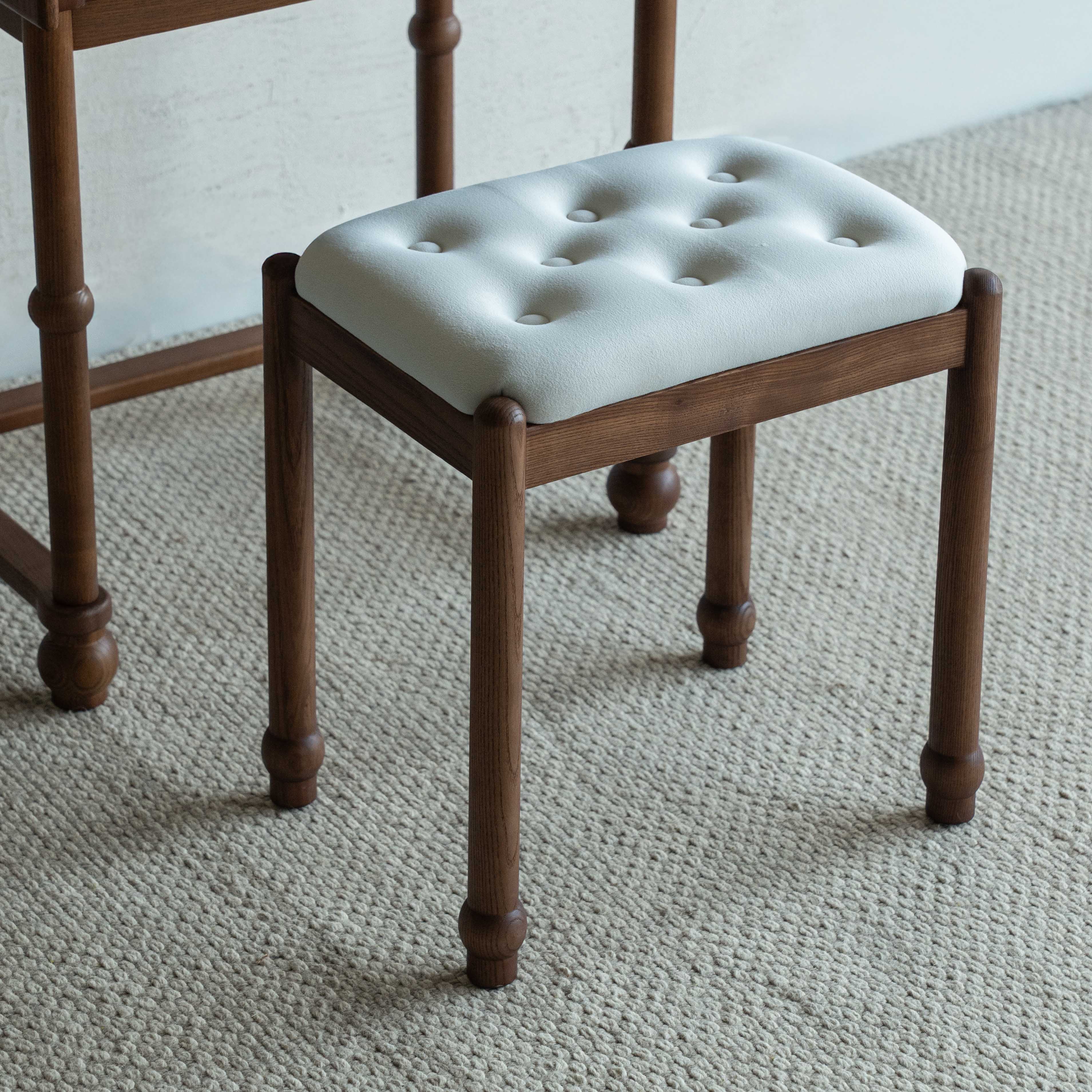 Mavrin Arched Mid Century Dressing Table With Stool - WALNUT - Dressing Table - WS Living Furniture Furniture Store in Dubai