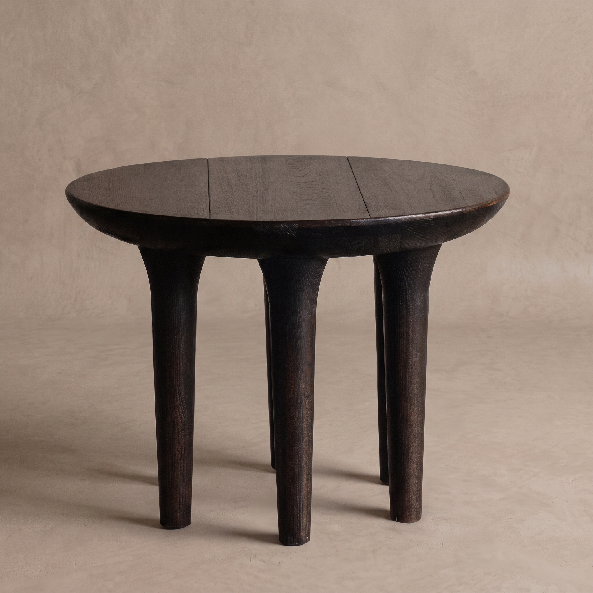Estate Curio Oak Wood Round Side Table