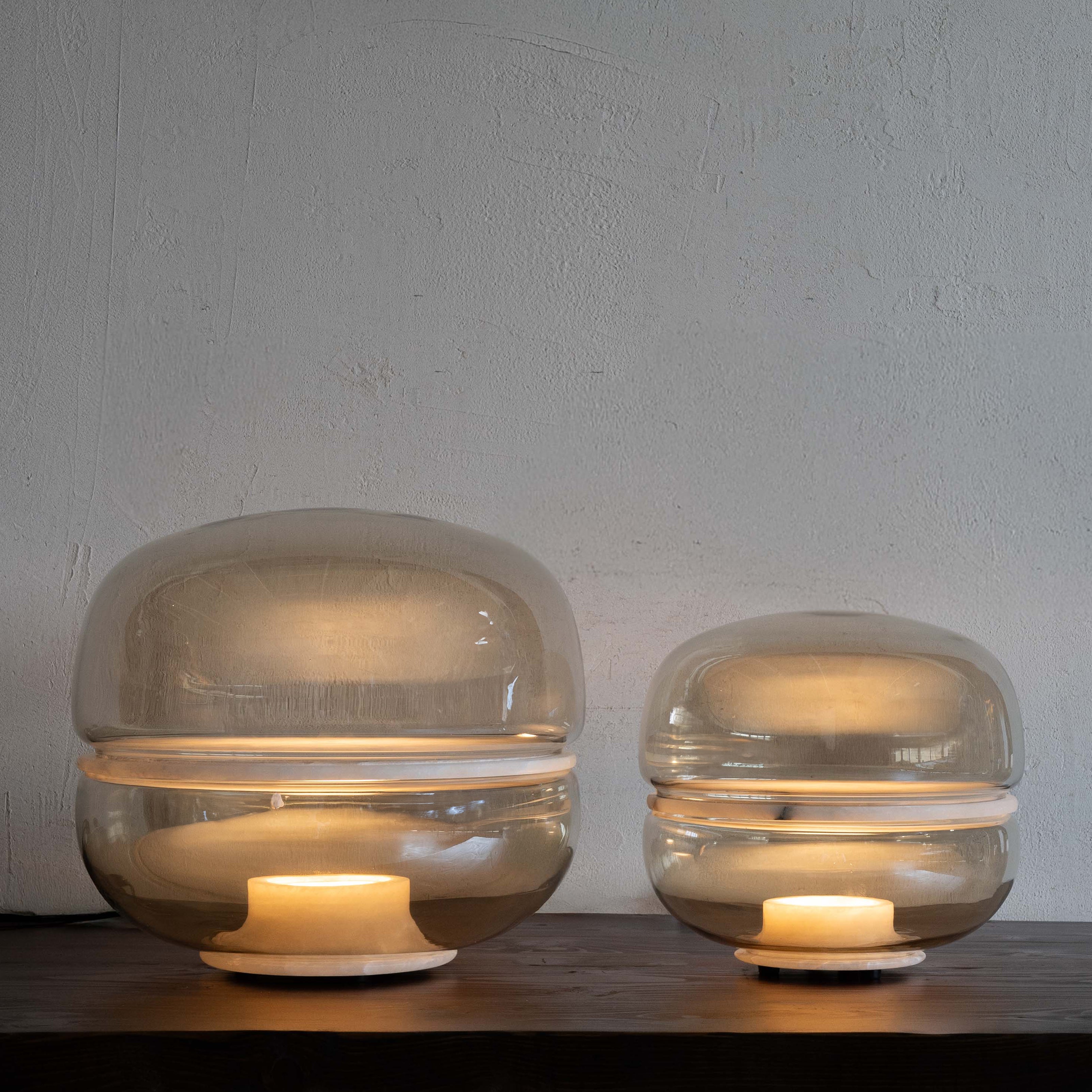 Eira Natural Marble & Glass Modern Onyx Table Lamp - Table Lamps - WS Living Furniture Furniture Store in Dubai