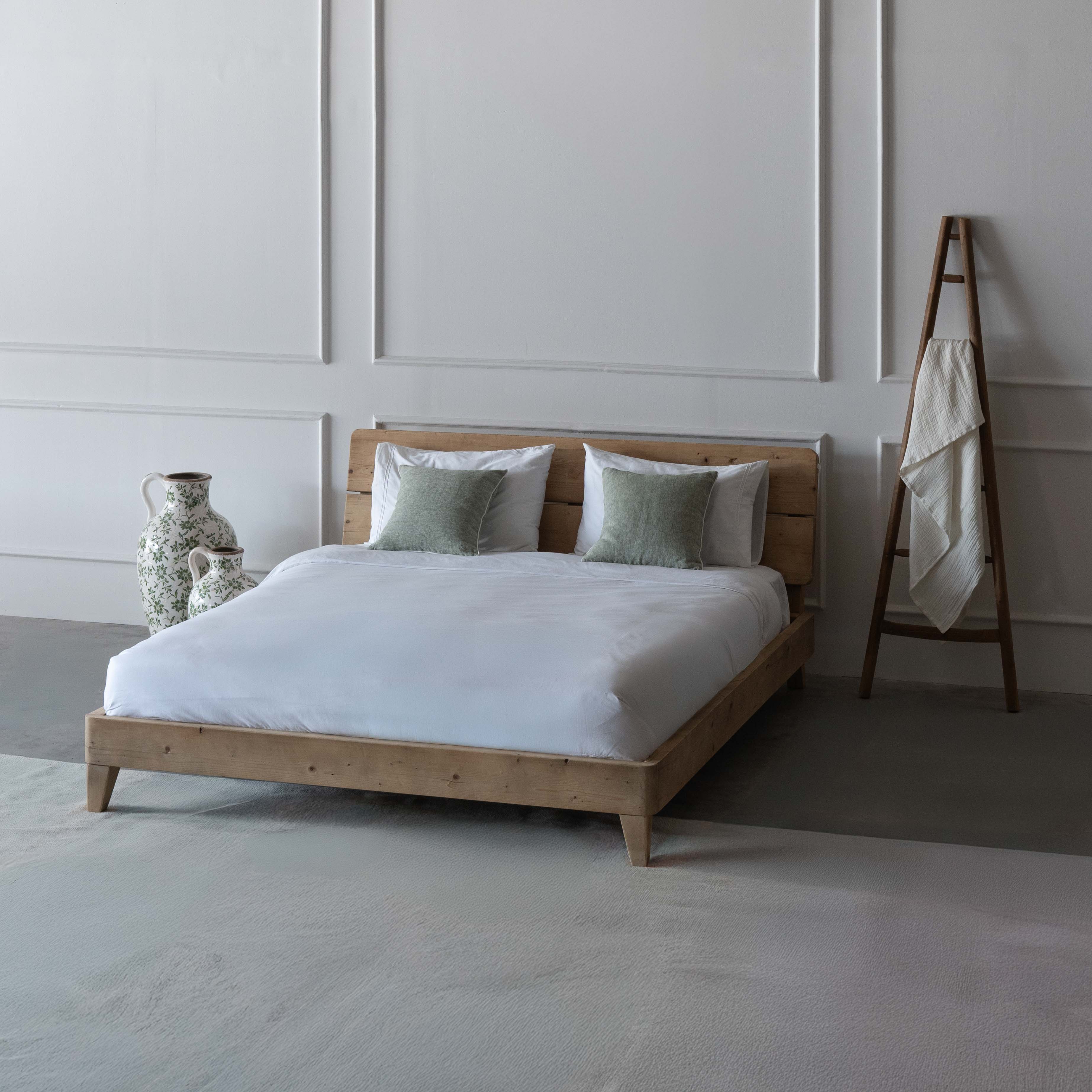 Elizabeth Natural Solid Pine Wood King Size Bed - - WS Living Furniture Furniture Store in Dubai