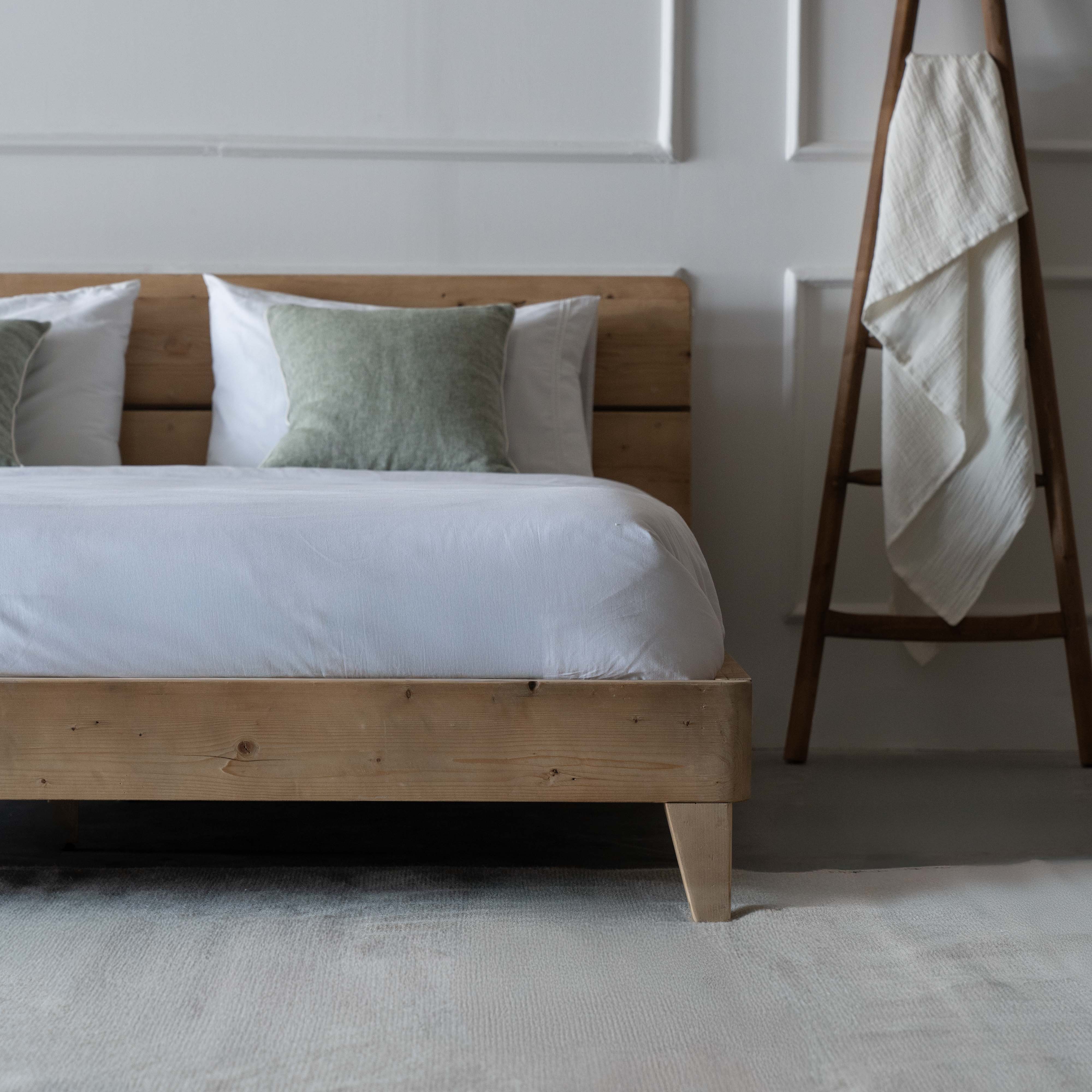 Elizabeth Natural Solid Pine Wood King Size Bed - - WS Living Furniture Furniture Store in Dubai
