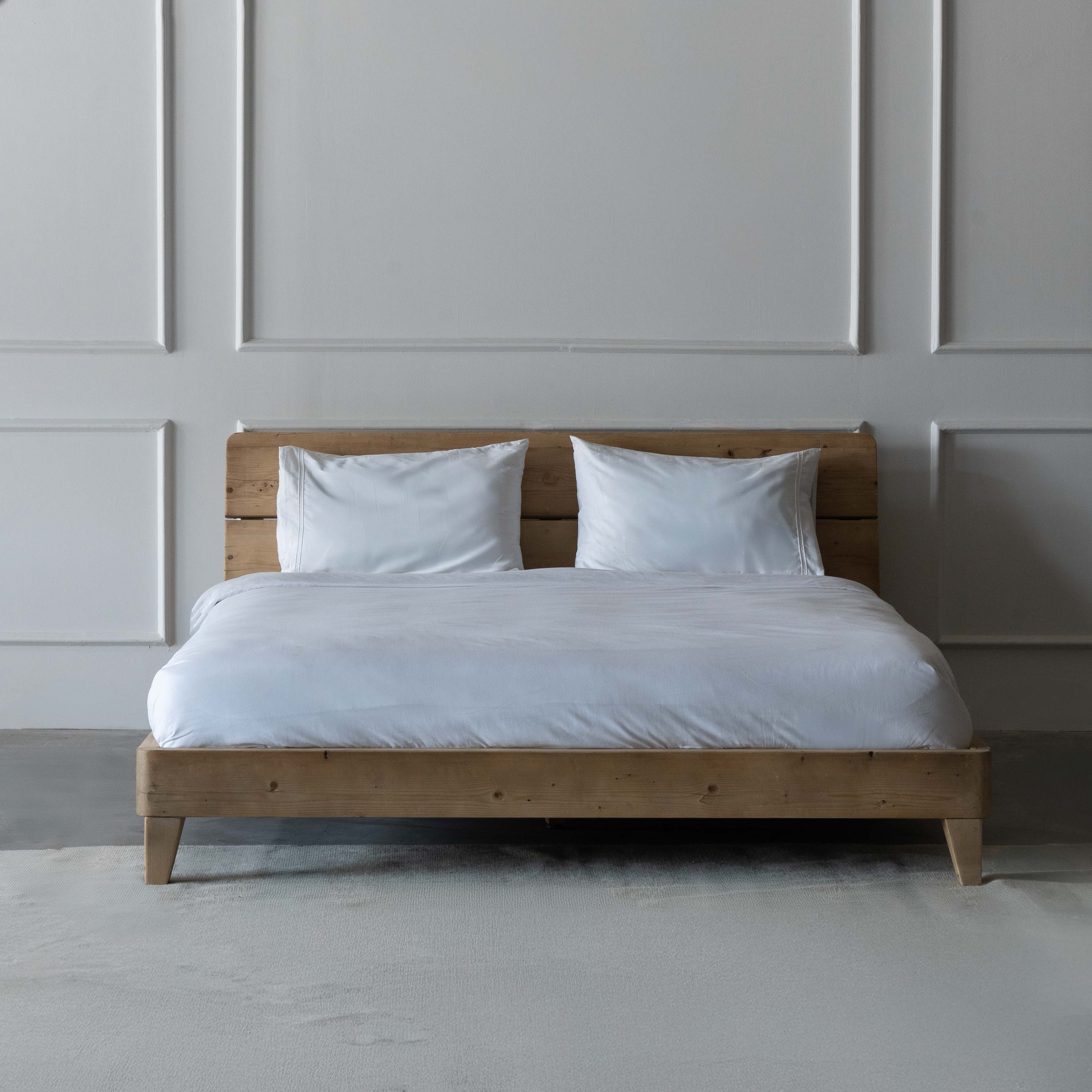 Elizabeth Natural Solid Pine Wood King Size Bed - - WS Living Furniture Furniture Store in Dubai