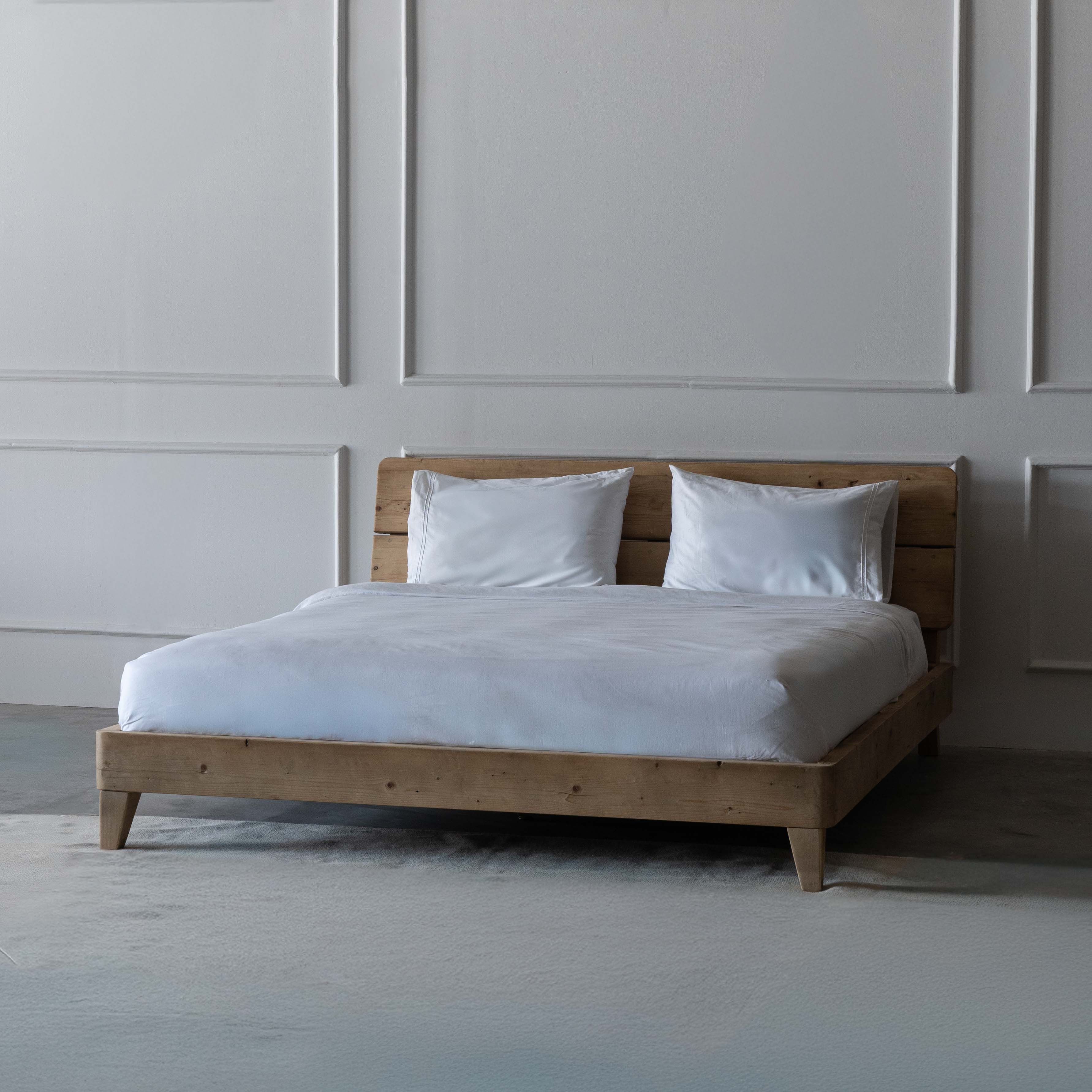 Elizabeth Natural Solid Pine Wood King Size Bed - - WS Living Furniture Furniture Store in Dubai