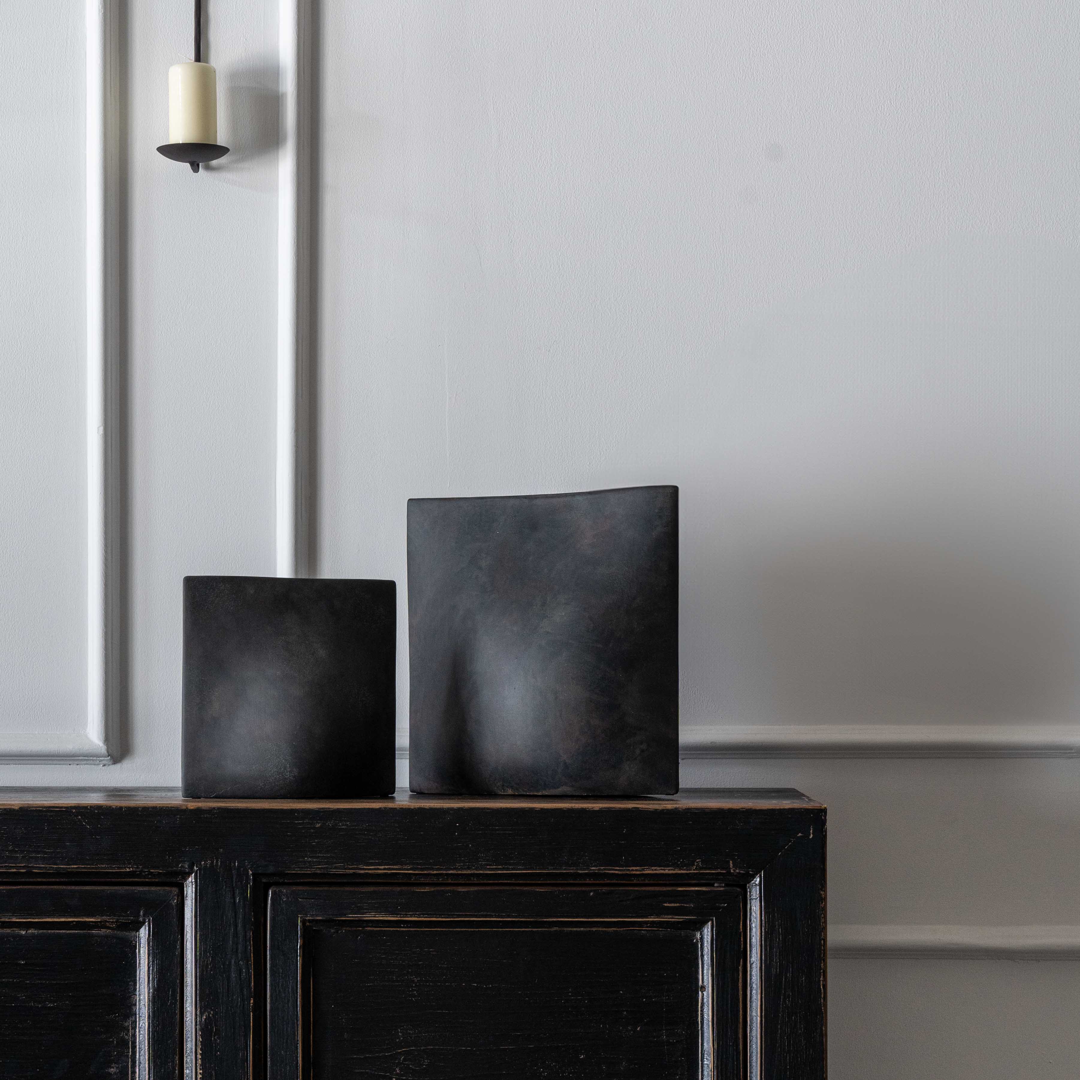 Ember Decorative Rectangle Black Vase | Flower Pot - Vase - WS Living Furniture Furniture Store in Dubai