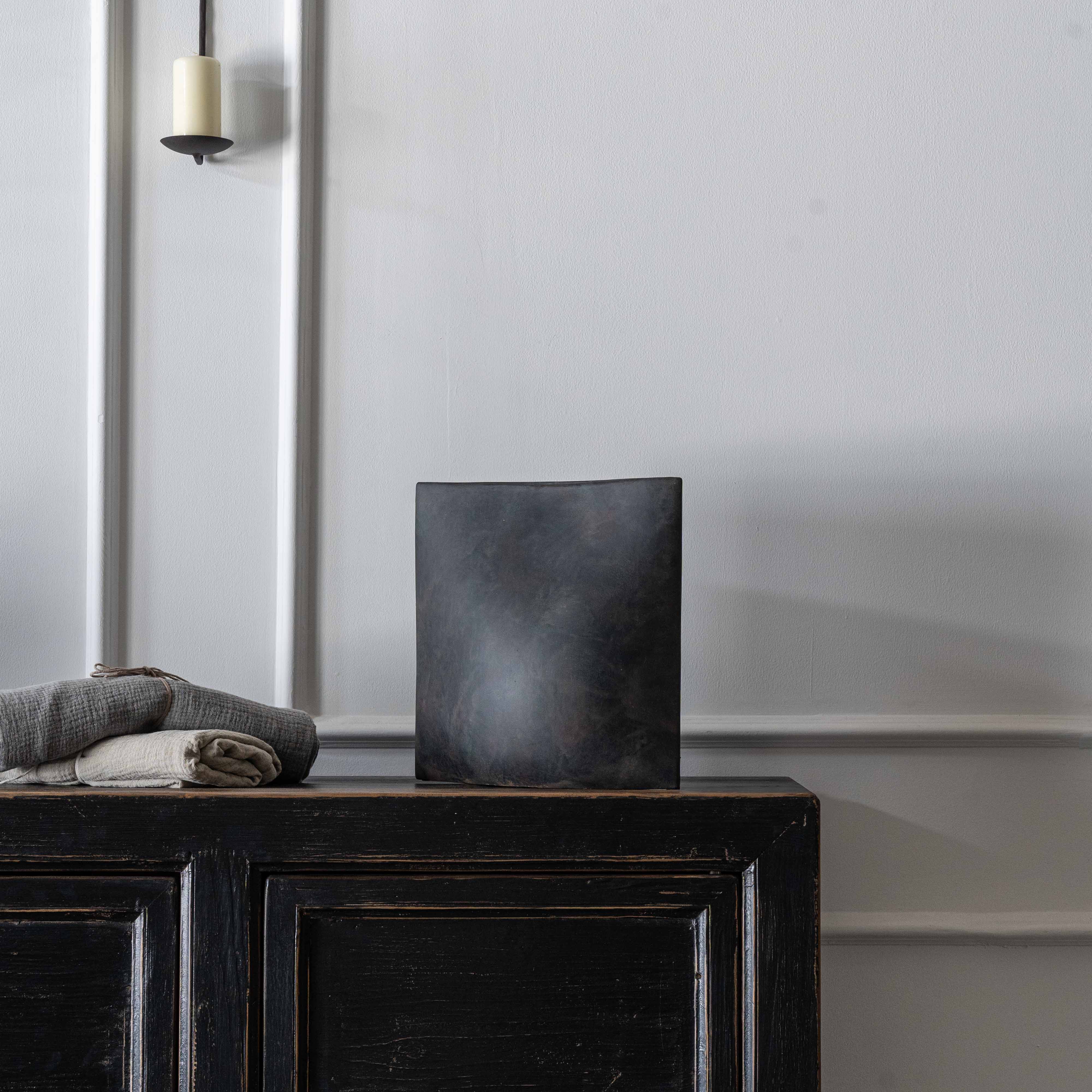 Ember Decorative Rectangle Black Vase | Flower Pot - Vase - WS Living Furniture Furniture Store in Dubai