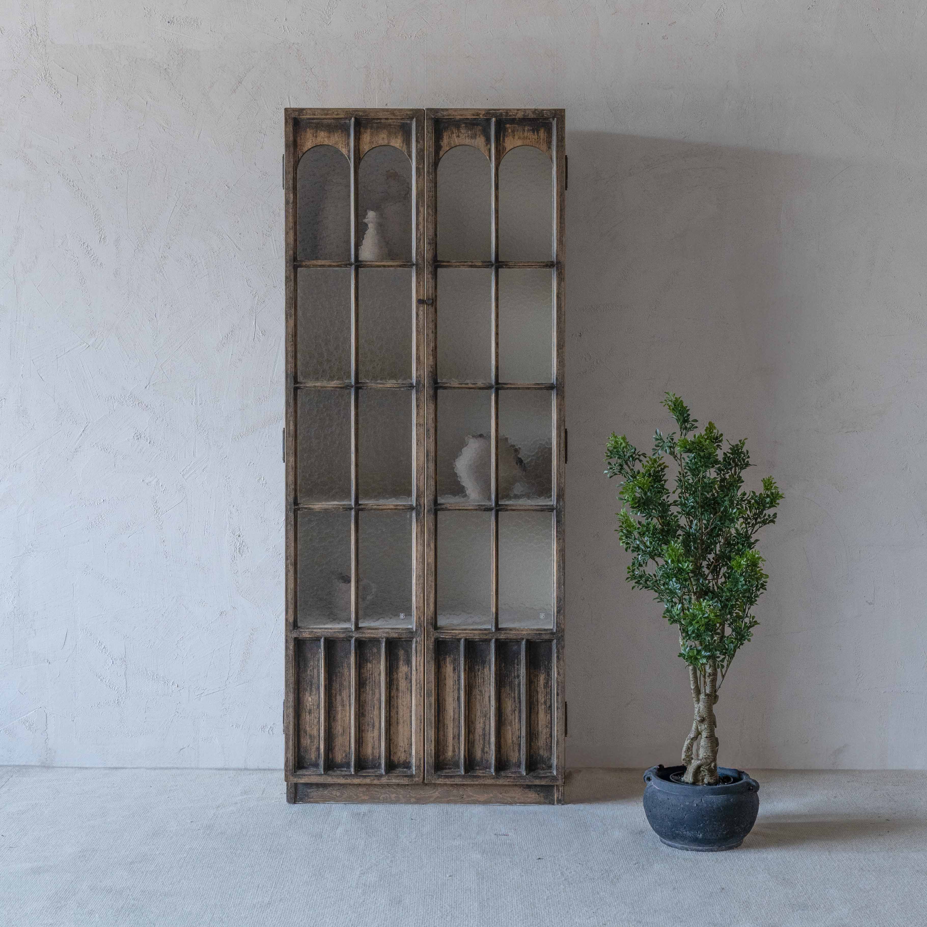 Emelia Classic & Vintage Glass Door Solid Wood Storage Cabinet | Counter Cabinet - Cabinets - WS Living Furniture  Furniture Store in Dubai