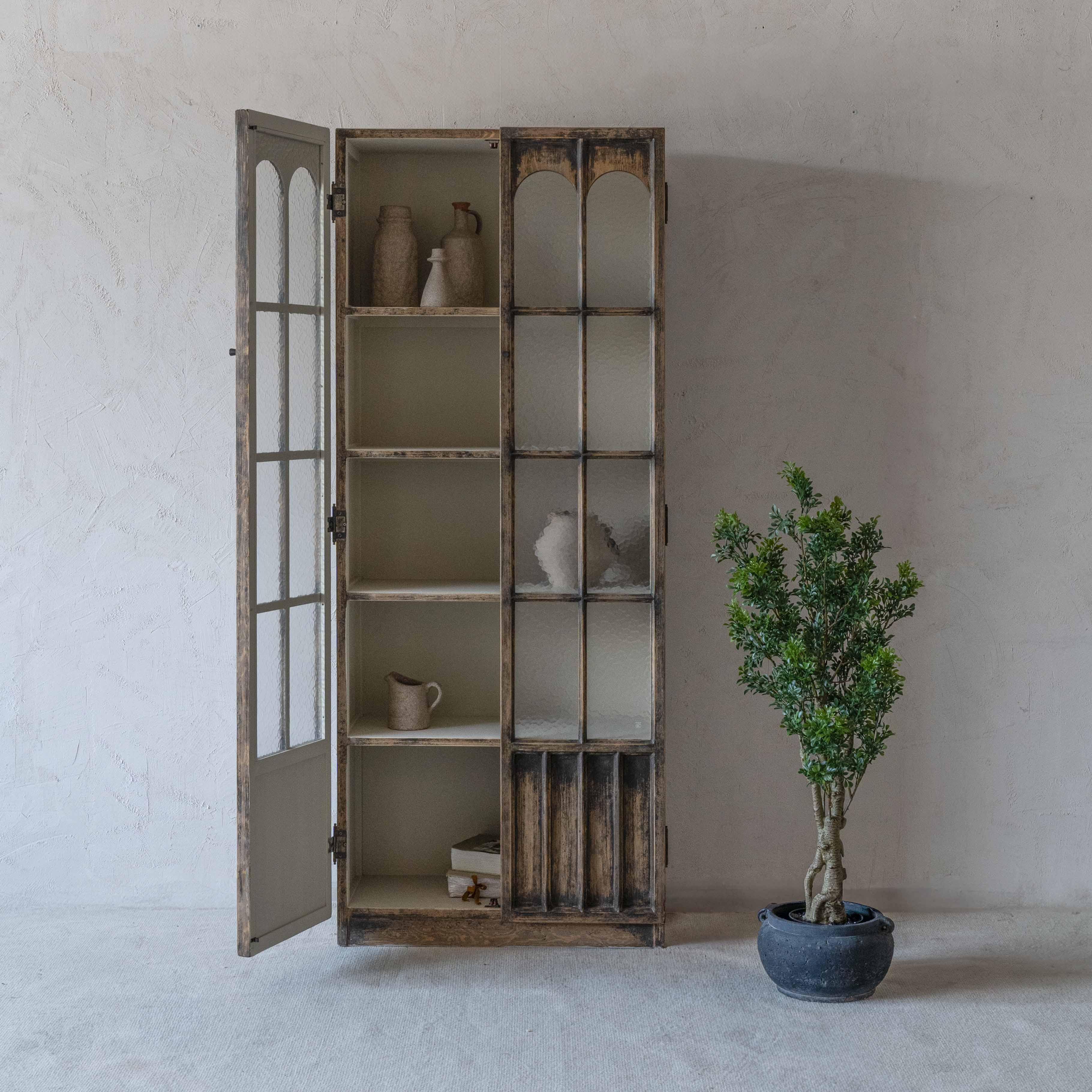 Emelia Classic & Vintage Glass Door Solid Wood Storage Cabinet | Counter Cabinet - Cabinets - WS Living Furniture  Furniture Store in Dubai