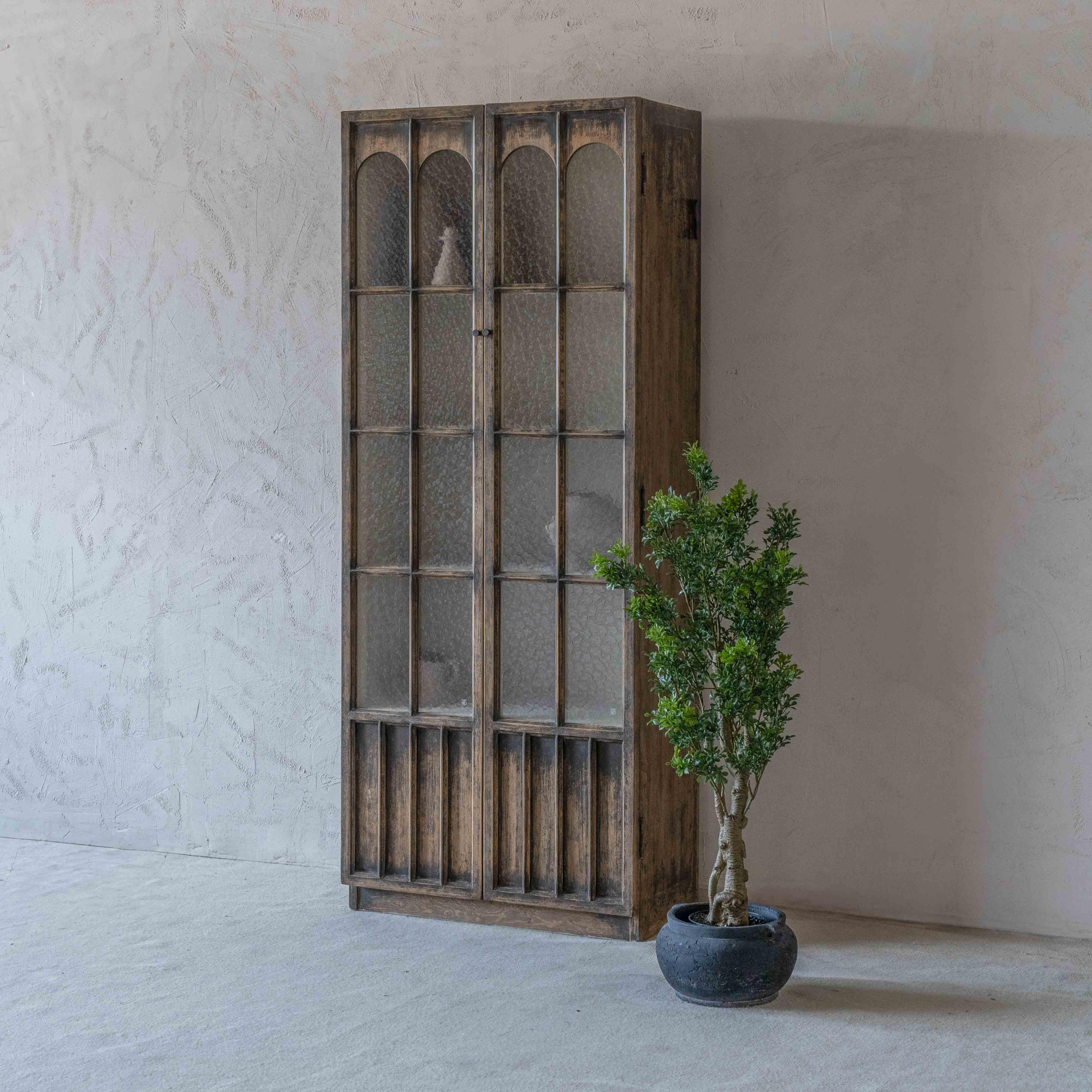 Emelia Classic & Vintage Glass Door Solid Wood Storage Cabinet | Counter Cabinet - Cabinets - WS Living Furniture  Furniture Store in Dubai