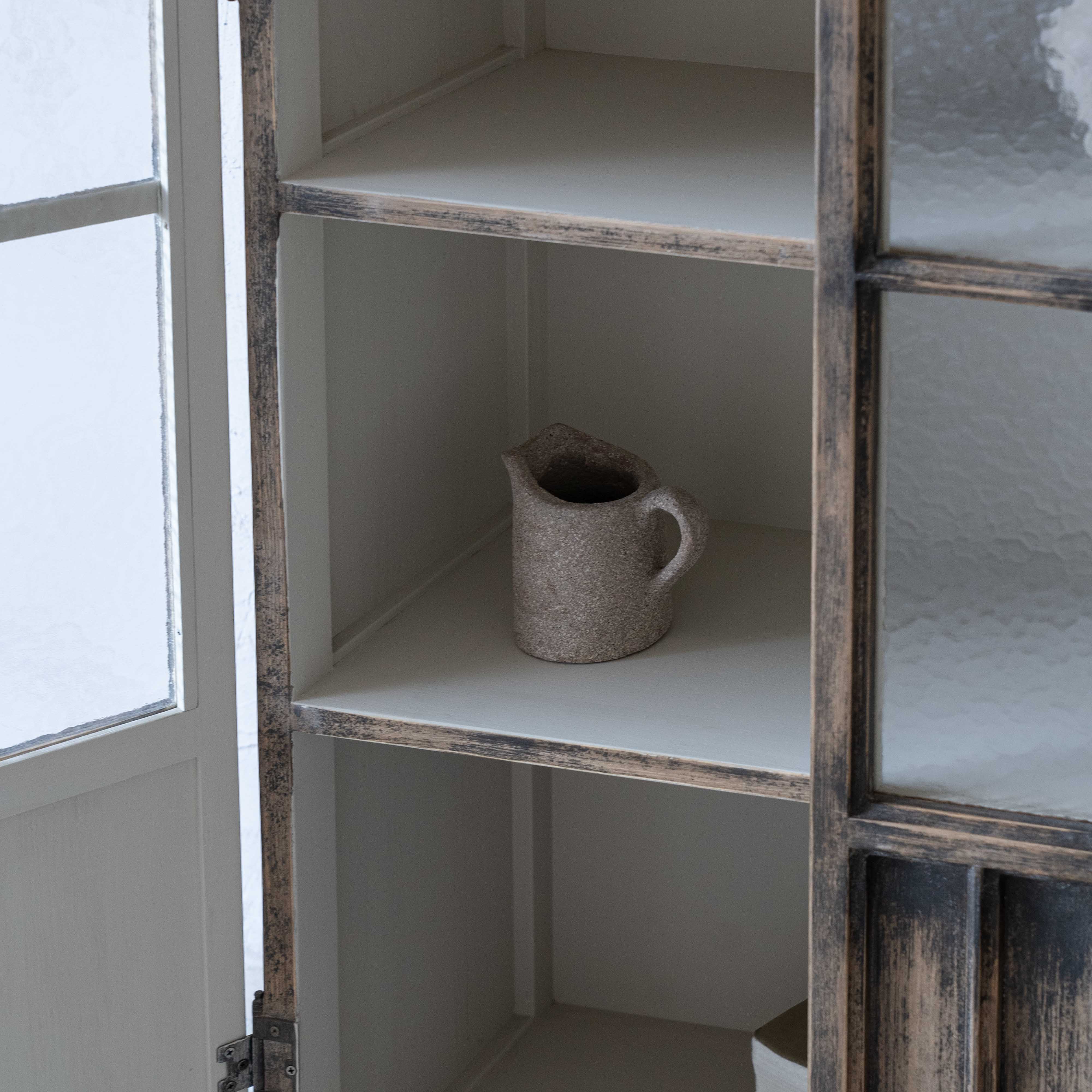 Emelia Classic & Vintage Glass Door Solid Wood Storage Cabinet | Counter Cabinet - Cabinets - WS Living Furniture  Furniture Store in Dubai