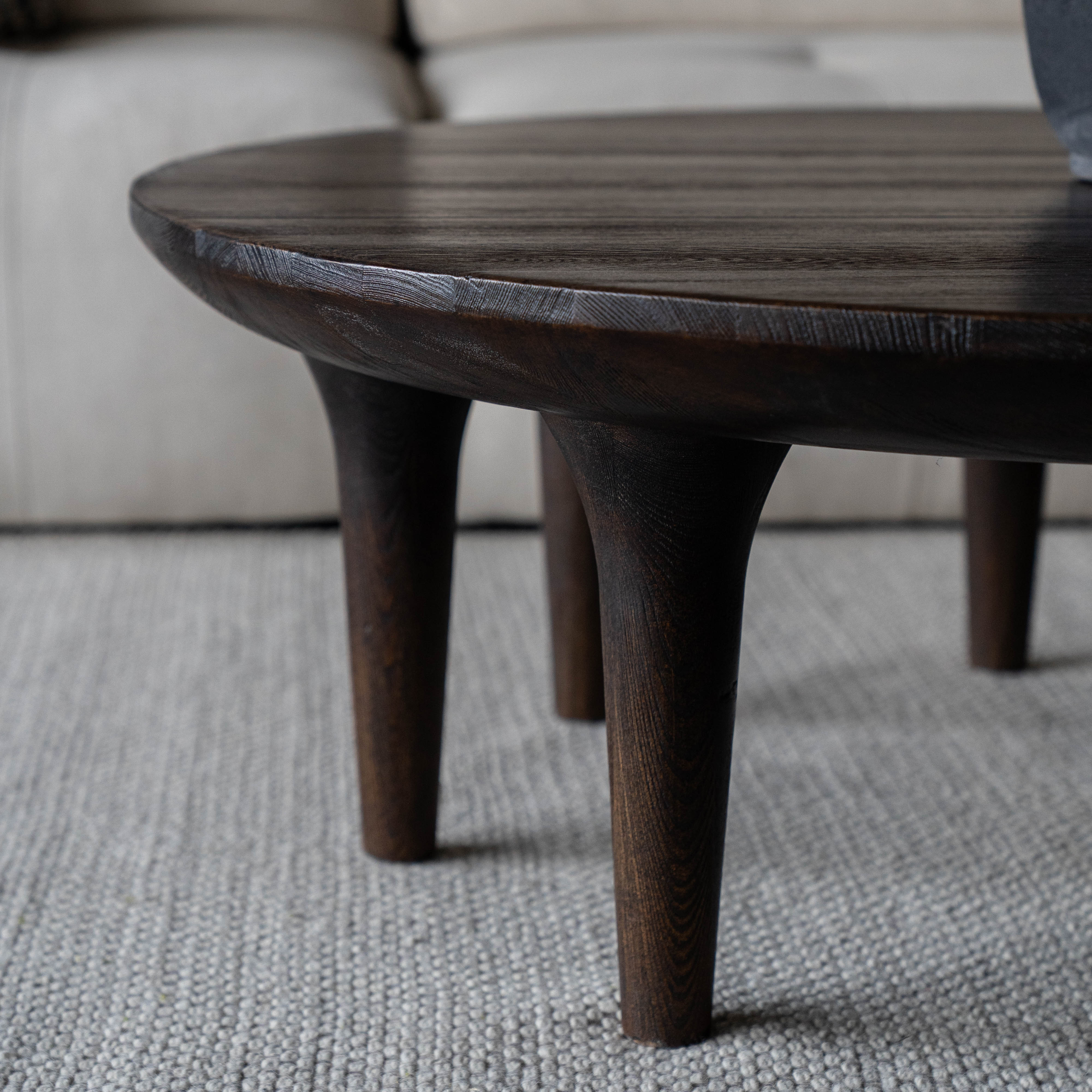 Estate Curio Oak Wood Round Coffee Table - Coffee Tables - WS Living Furniture Furniture Store in Dubai